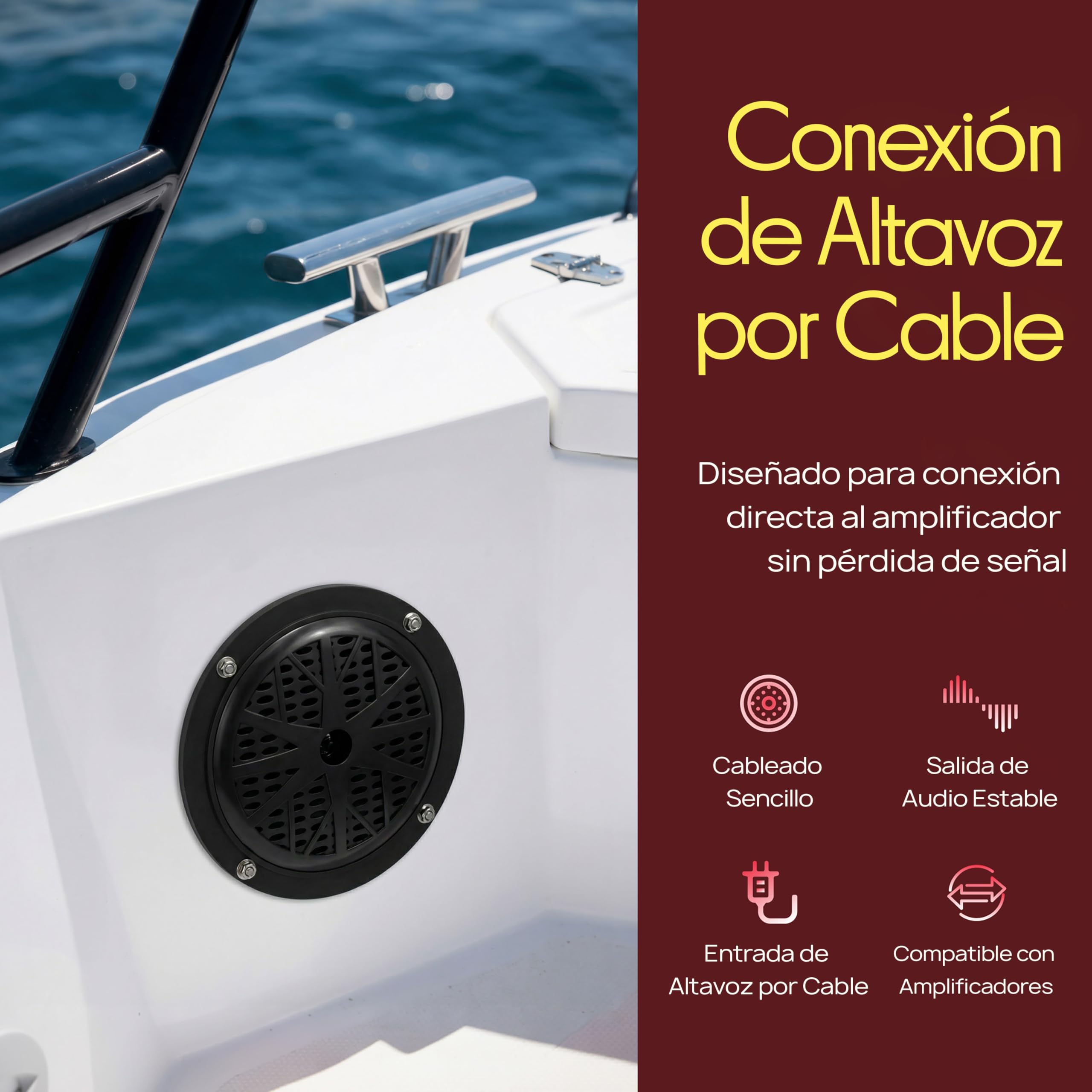 Pyle Altavoces Marinos, 4”, Resistentes al Agua y a la Intemperie, Estereo, Cono de polypropileno