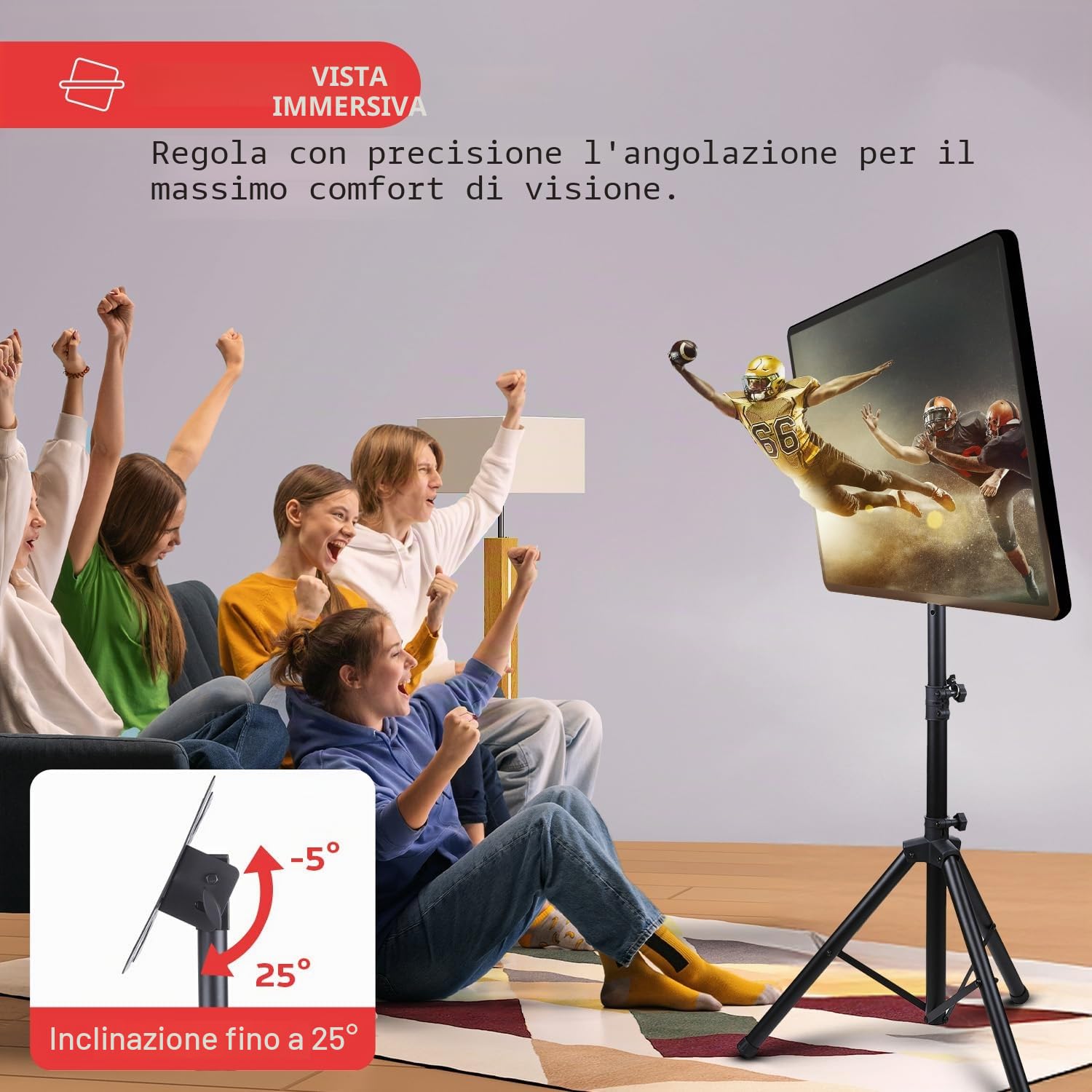Pyle Premium LCD Flat Panel TV Tripod, Supporto TV Portatile, Supporto Pieghevole, Adatto per TV LCD LED Flat Screen Fino a 32", Altezza Regolabile, Capacità di Peso di 10 kg, VESA 200x200, 220x220