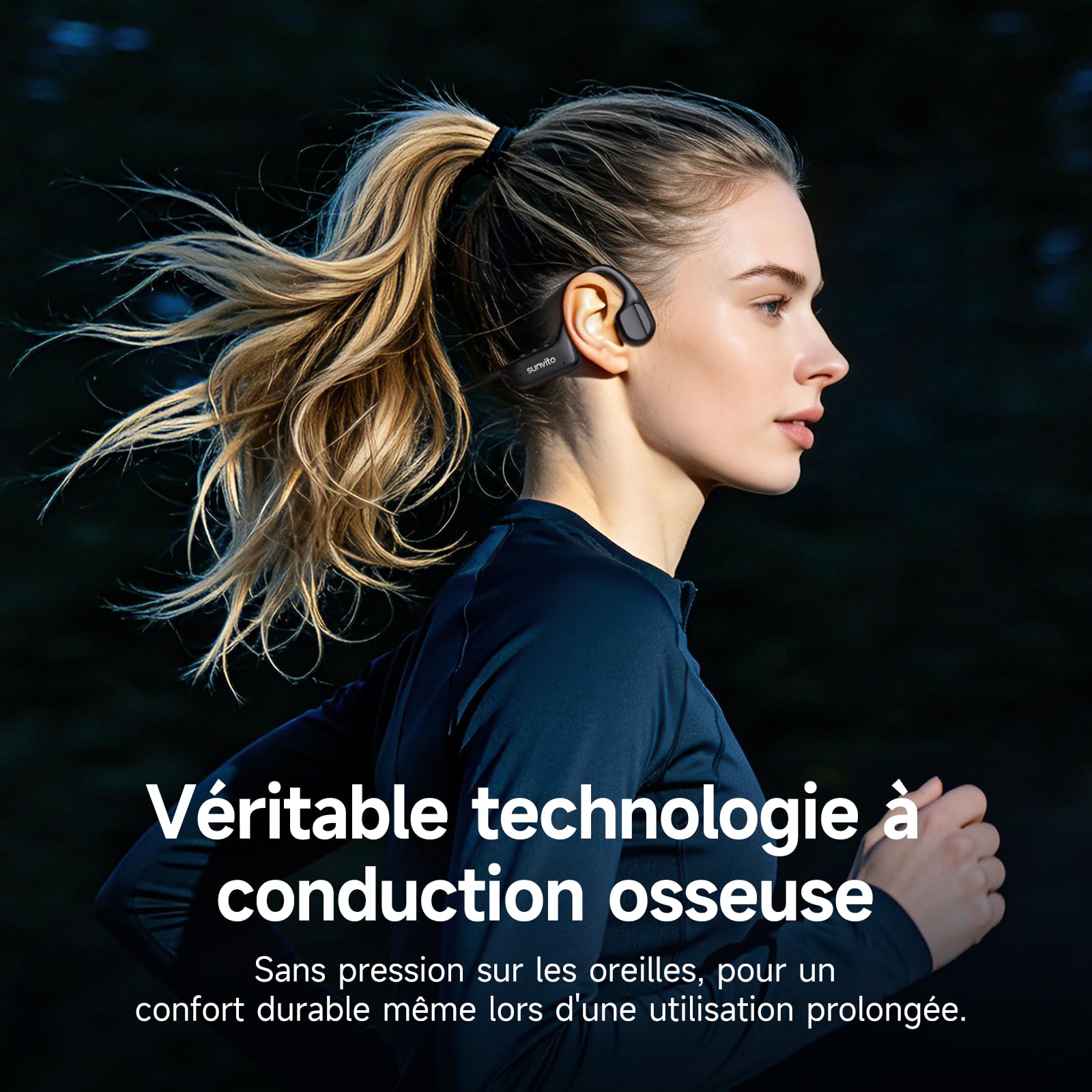Casque Conduction Osseuse Bluetooth 6.1, Écouteurs sans Fil Open Ear, Recharge Rapide USB-C, IPX7 Étanche, Casque Sport pour Running, Cyclisme, Fitness et Entraînement
