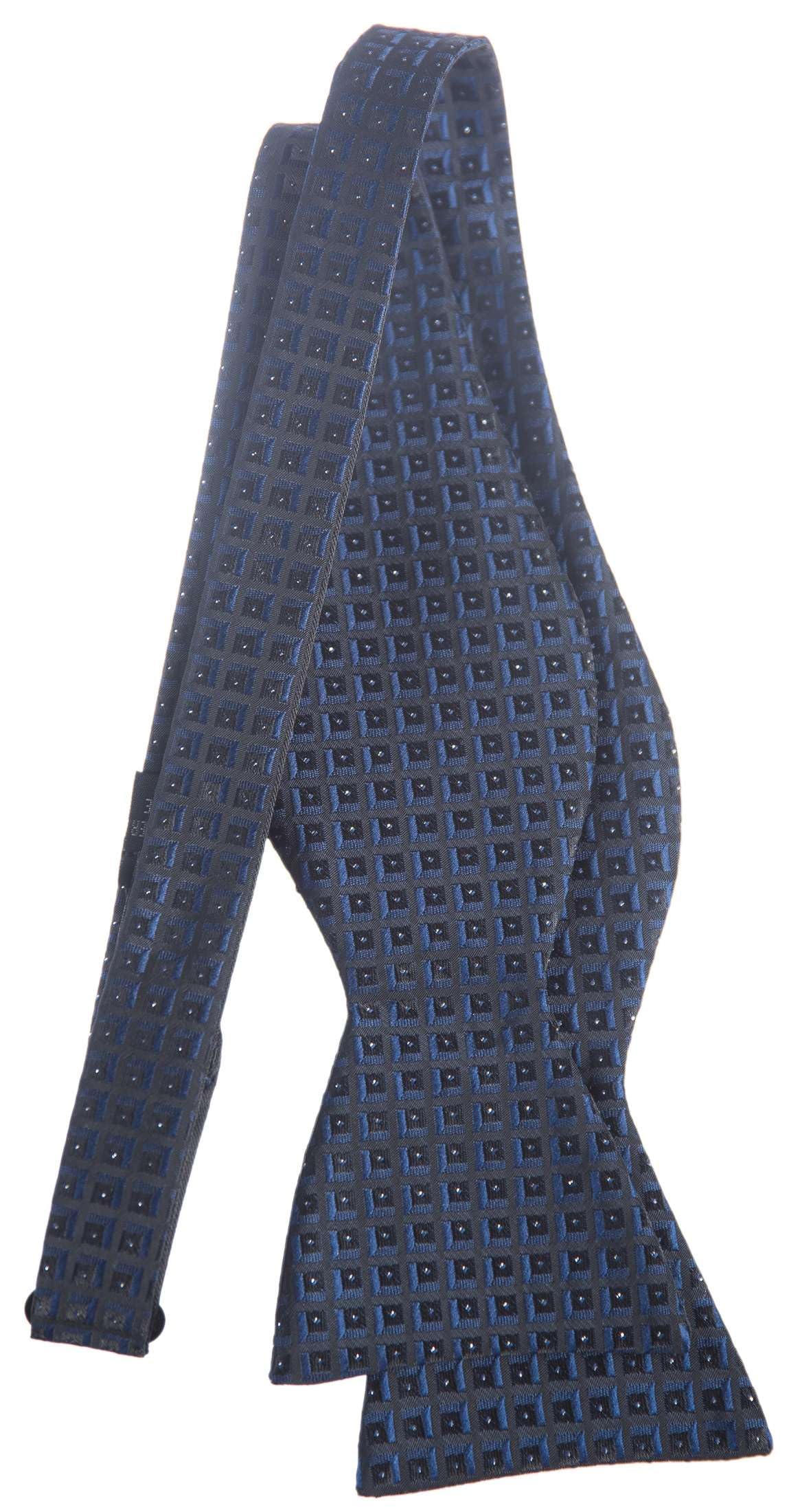 Tuxgear Mens Adjustable Selftie Bow Tie with Stretch Suspender Set, Youth, Navy Blue Stardust (Youth, Navy Blue Stardust)