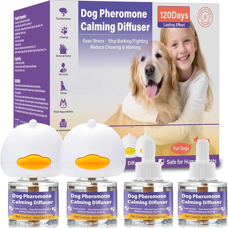 Difusor de feromônios para cães Flyjobs com 4 refis de 48 mL e 2 difusores
