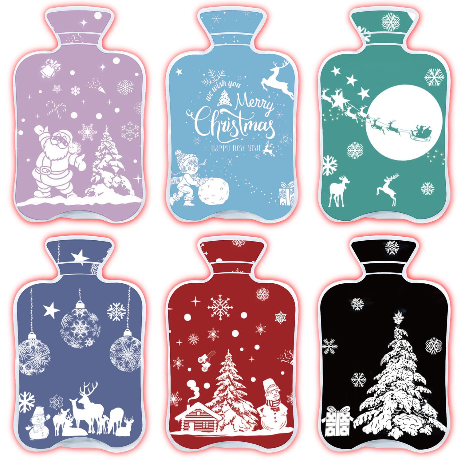 Lot de 6 Chauffe-Mains réutilisables en Forme de Pingouin de Noël