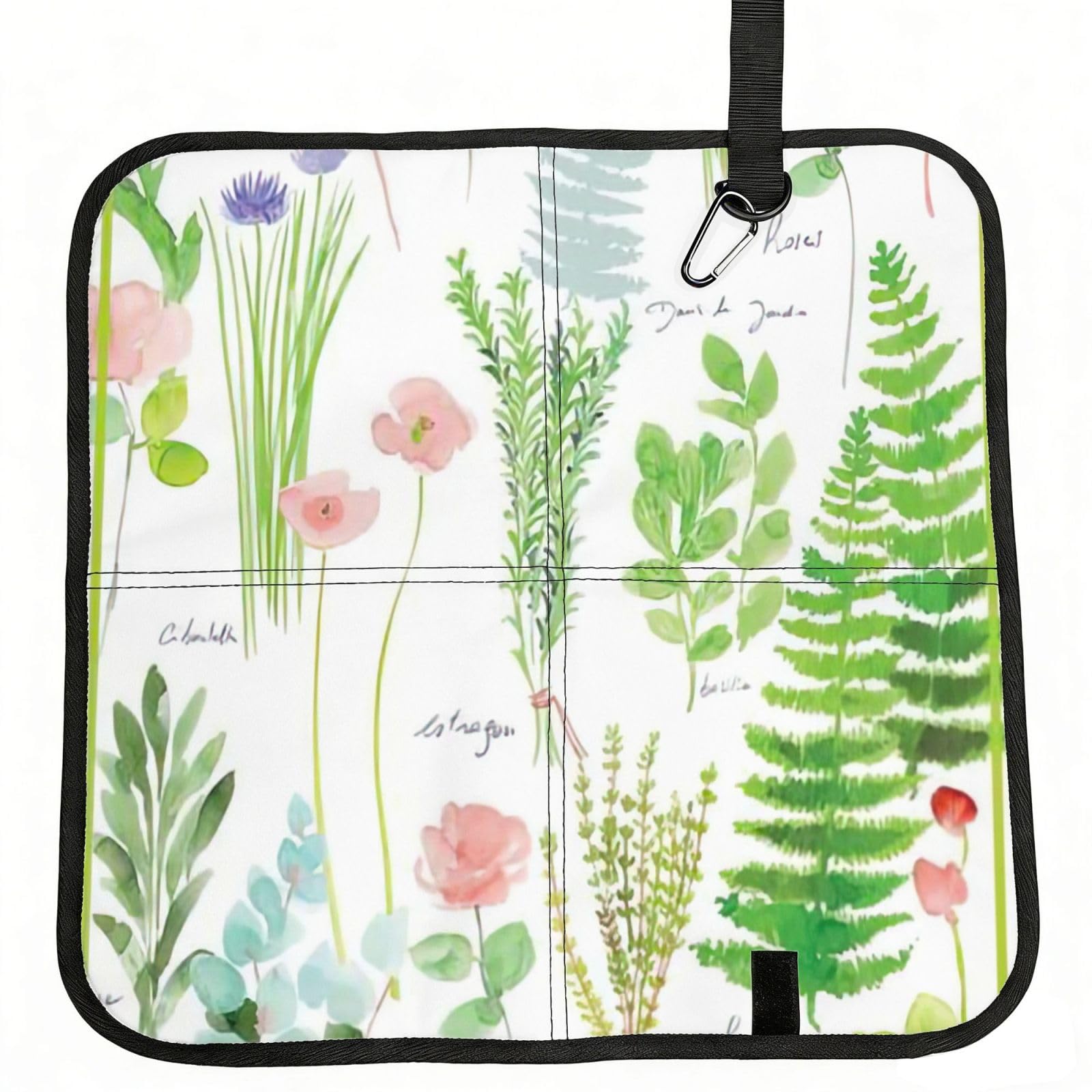 YGLHBDPBF Springtime Herb Garden Print Camping seat cushion,Foldable Sitting Pads,Save Backpack Space for Hiking