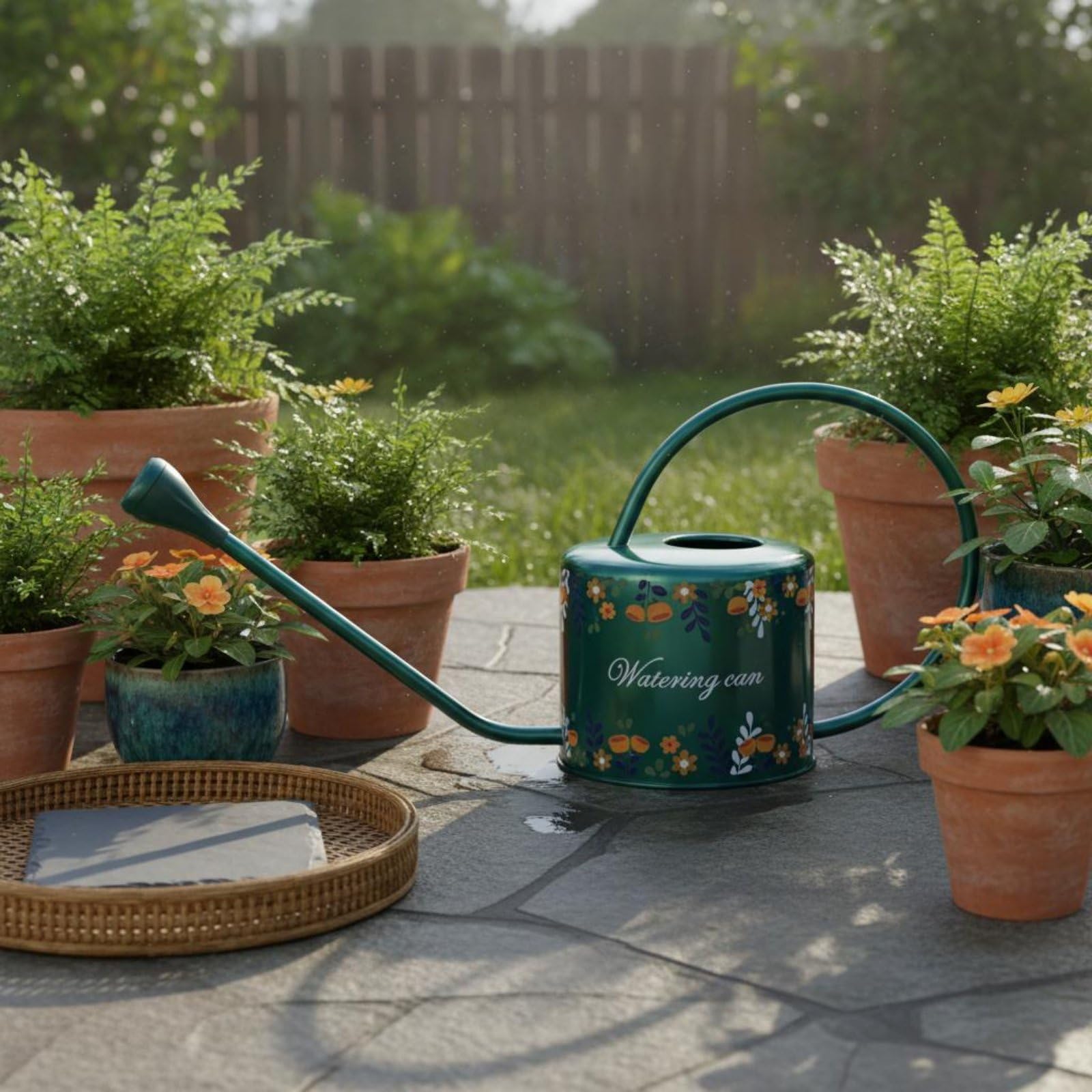 Arrosoir en Métal Arrosoir Plantes Arrosoir Jardin Arrosoir INOX 201 Arrosage Ciblé et Doux pour et Plus Abondant avec Poignée Boucle Adapté à Plantes en Pot Jardin Intérieur