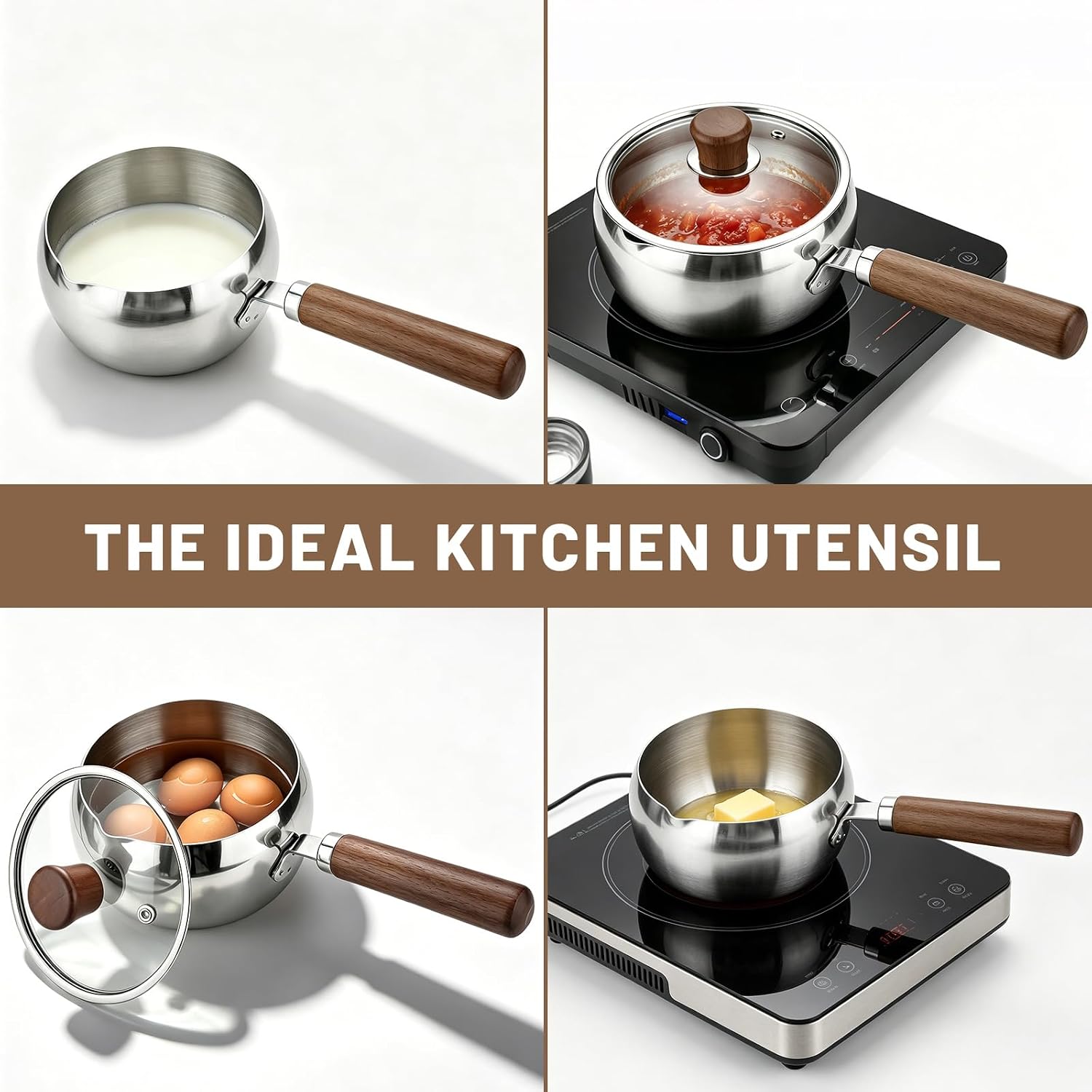 17fl oz (500ml) Stainless Steel Mini Butter Warmer Pot with Lid