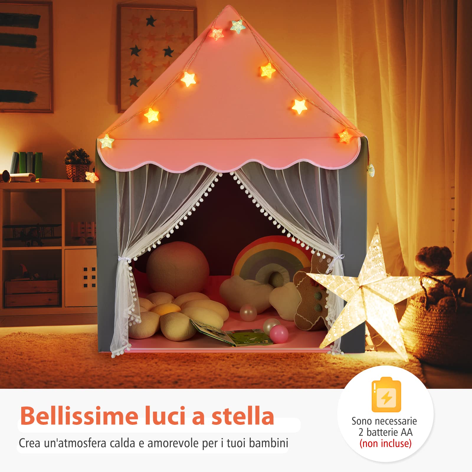 Tenda Gioco Bambini Con Mini Piscina - Parasole UV Pop Up Per Spiaggia E Giardino - Foto 9