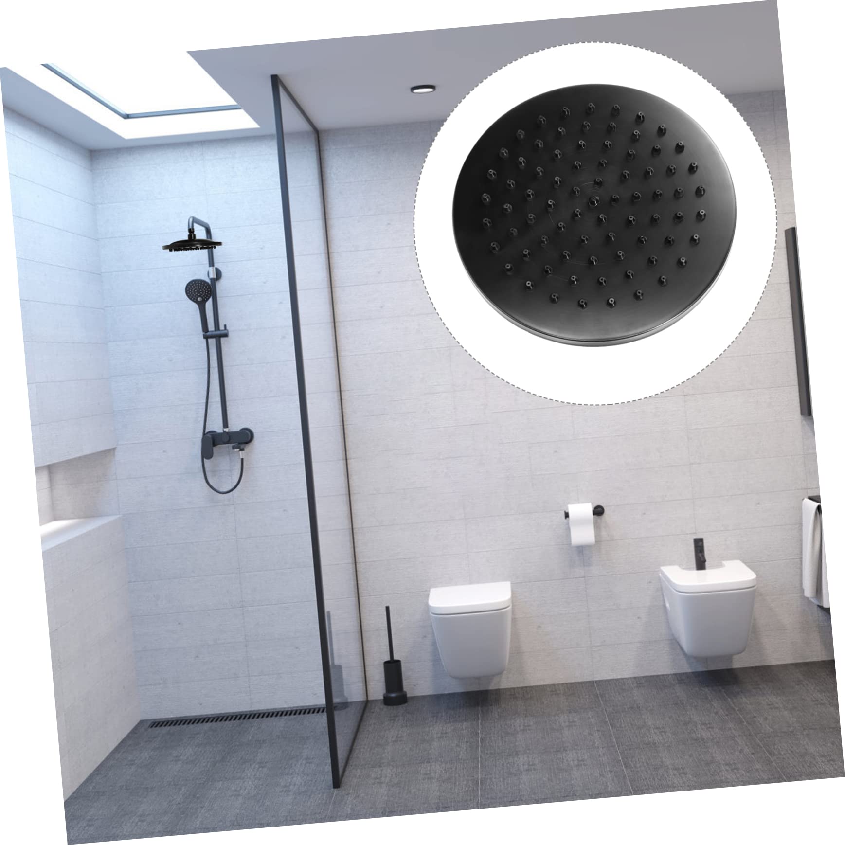 SHINEOFI Boquilla de Ducha Acero Inoxidable 8 Pulgadas Rociador de Ducha Cabezal Rociador de Instalación Compatible Agua y Energía