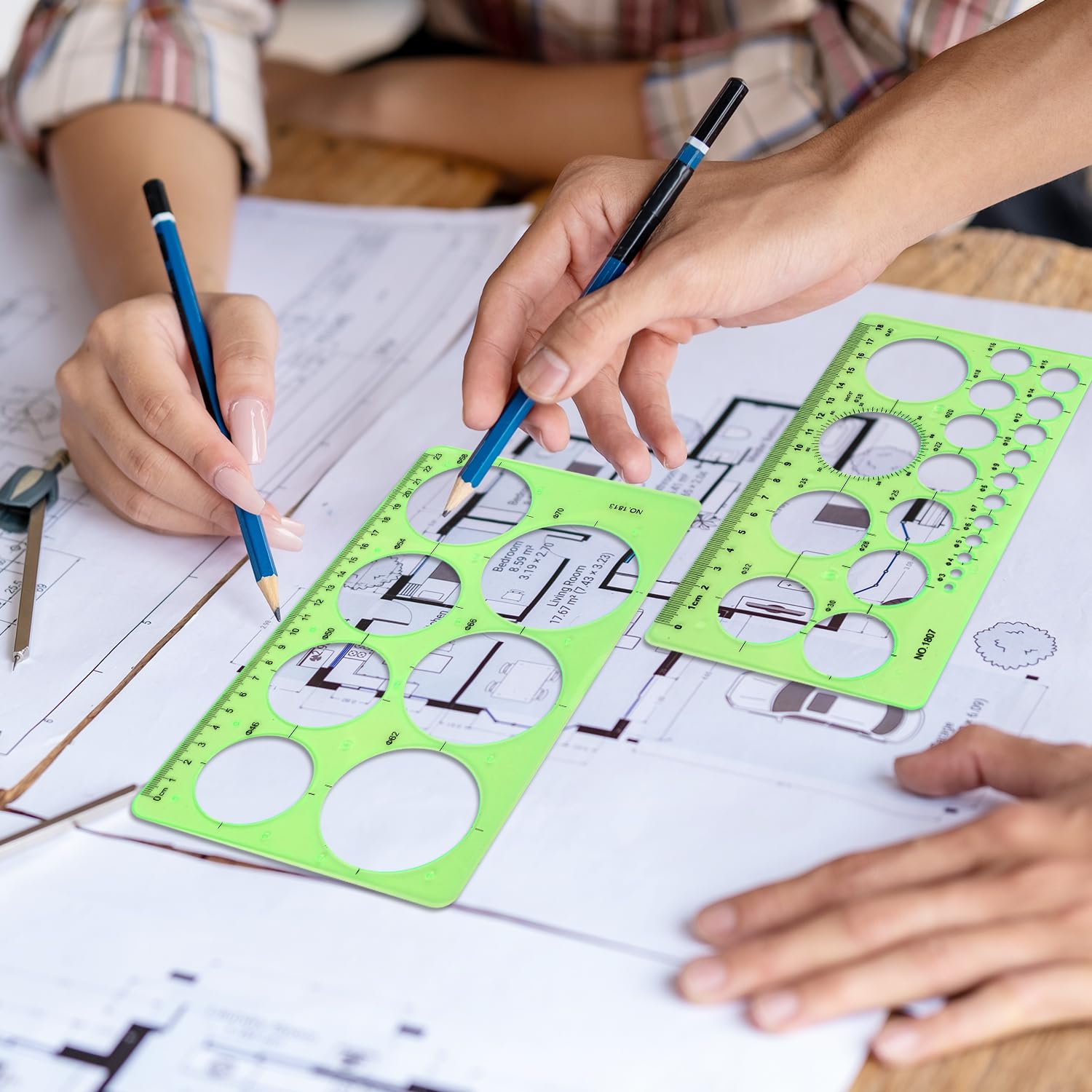 2 Uds Regla de Plantilla de Círculo, Plantilla de Círculo de Plástico para Dibujar Herramienta de Dibujo de Círculo Geométrico Regla de Dibujo de Círculo con 29 Círculos para Estudiantes