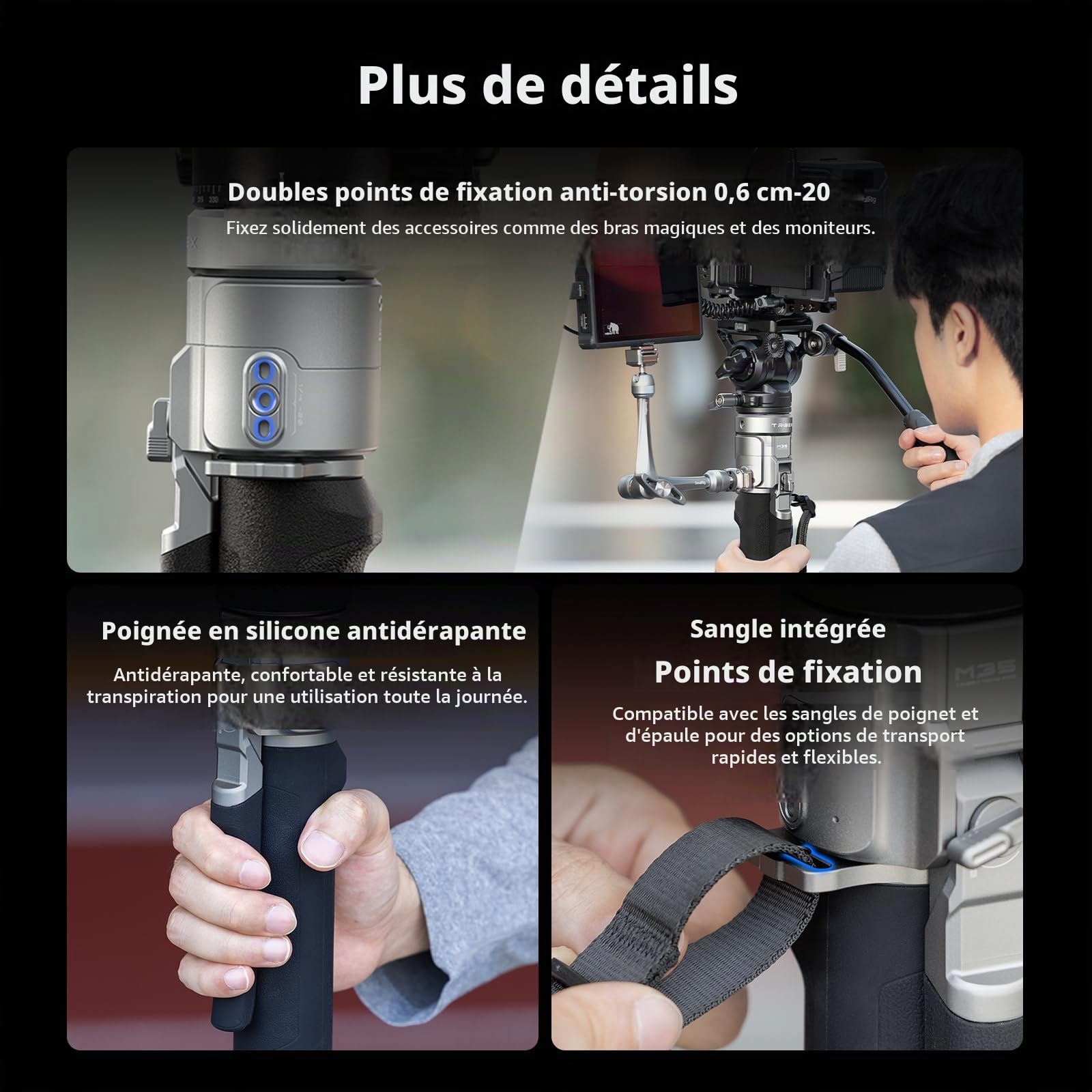 SMALLRIG x Potato Jet TRIBEX Pro Monopode Monopode en Fibre de Carbone