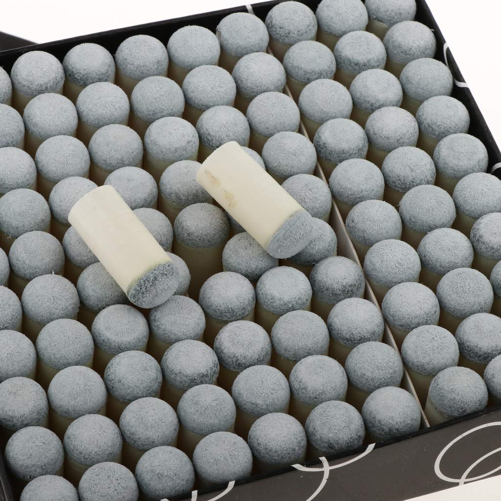 100 Pieces Pool Cue Tips for Billiards Sticks - 9mm 10mm 12mm 13mm Slip-On White Replacement Tips