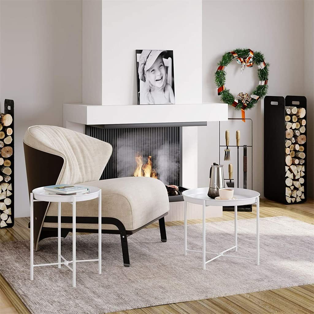 白 サイドエンドテーブル ラグジュアリー サイドテーブル コーヒーテーブル 金属 Amazon｜リビングルーム用サイドテーブル 2個セット エンドテーブル