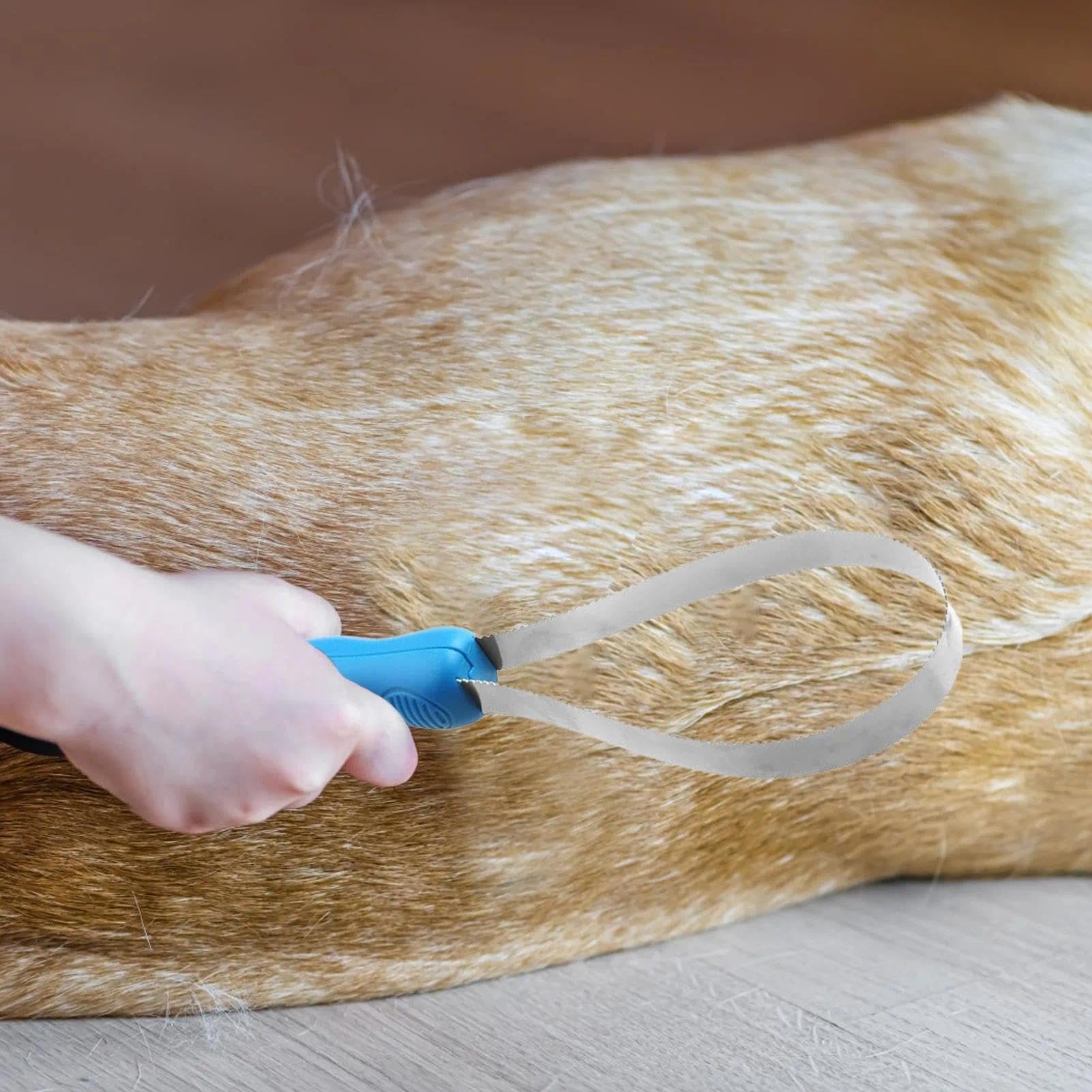 2pcs Shedding Blade Cat,double Sided Shedding Blade Cat,Doppelseitige Enthaarungsklinge,mit Rutschfestem Griff,Haustierpflege-Werkzeug Für Lang- & Kurzhaar, Präzise Fellpflege(A)