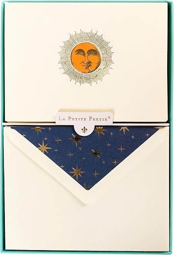 Graphique Sun Designer Cards Luxe Collection, Gold Foil Embossed Stationery Boxed Set, 10 Blank Cards with 11 Envelopes, All Occasion Greetings, 5.25" x 3.8"