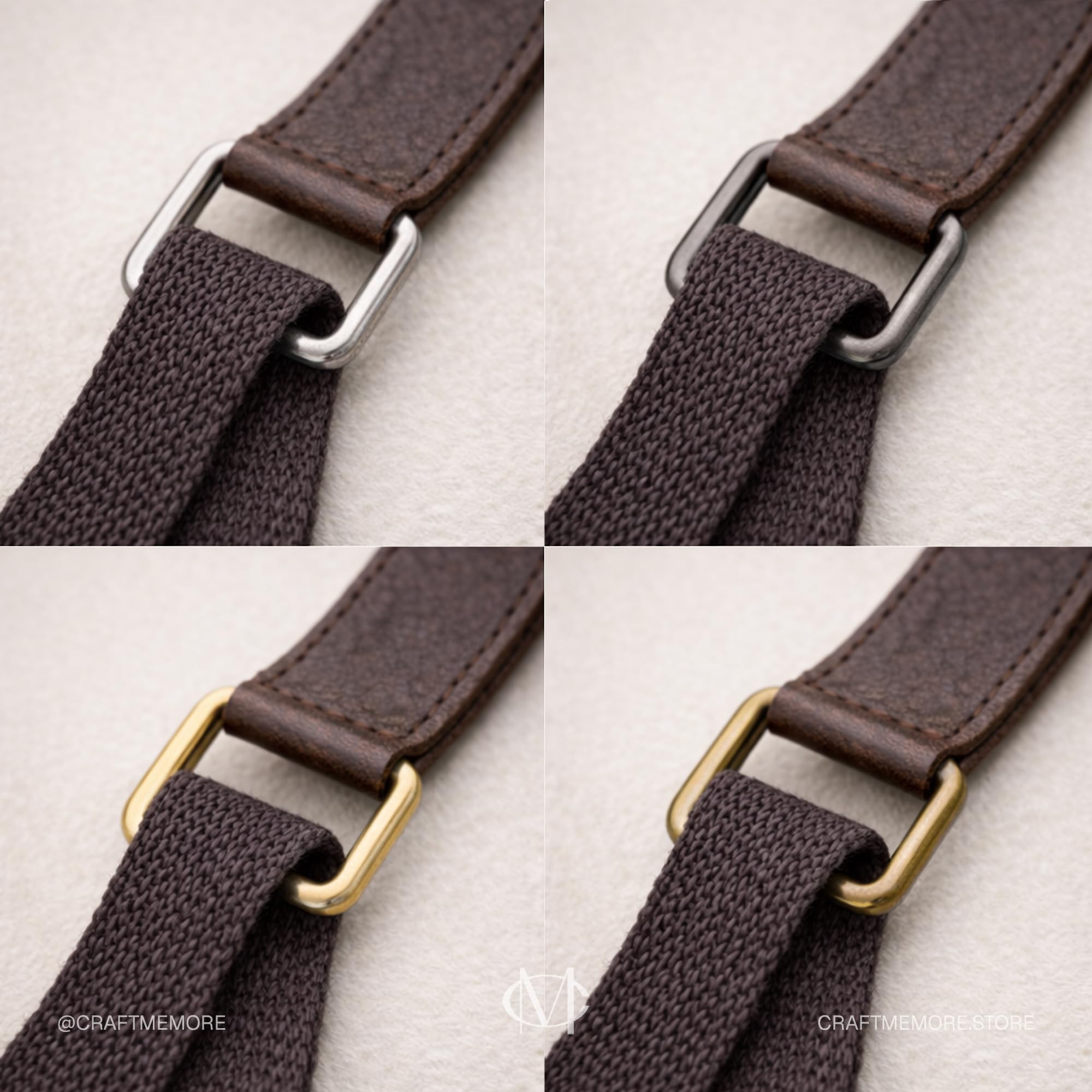 Craftmemore - Hebilla rectangular de metal para bolsa de cinturón, resistente, cable rectangular para cinchas de 1-1/4 pulgadas y 1-1/2 pulgadas de ancho, paquete de 20