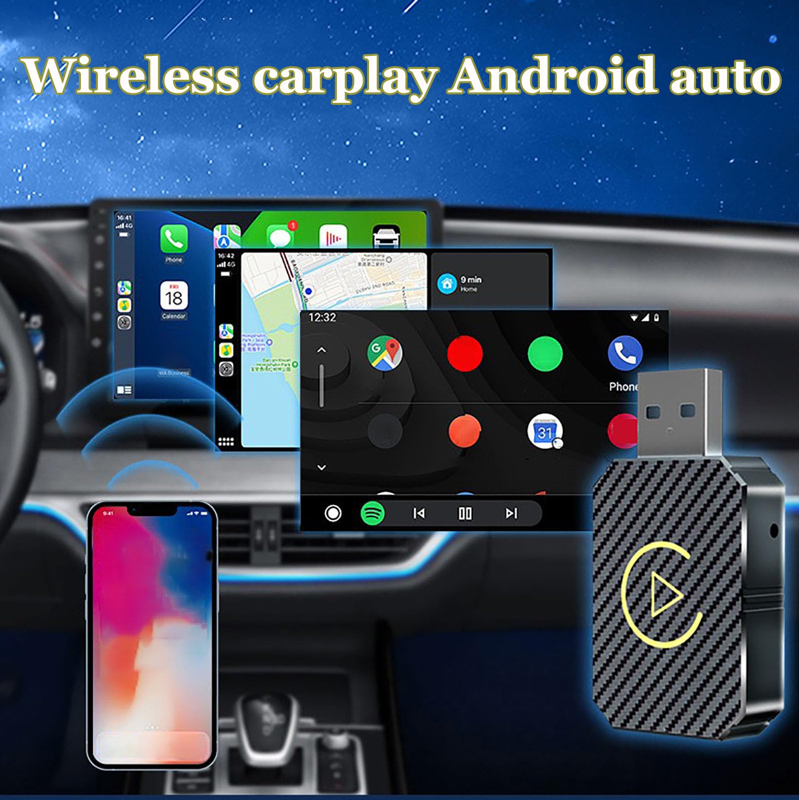 POIBNZ Adattatore Carplay Wireless per Ford Puma 2019�2025 Subcompact SUV, CarPlay  Android Auto Wireless Adapter Converti Wired in Wireless, 2 in 1 Dongle  Plug \u0026 Play Stabile : Amazon.it: Elettronica