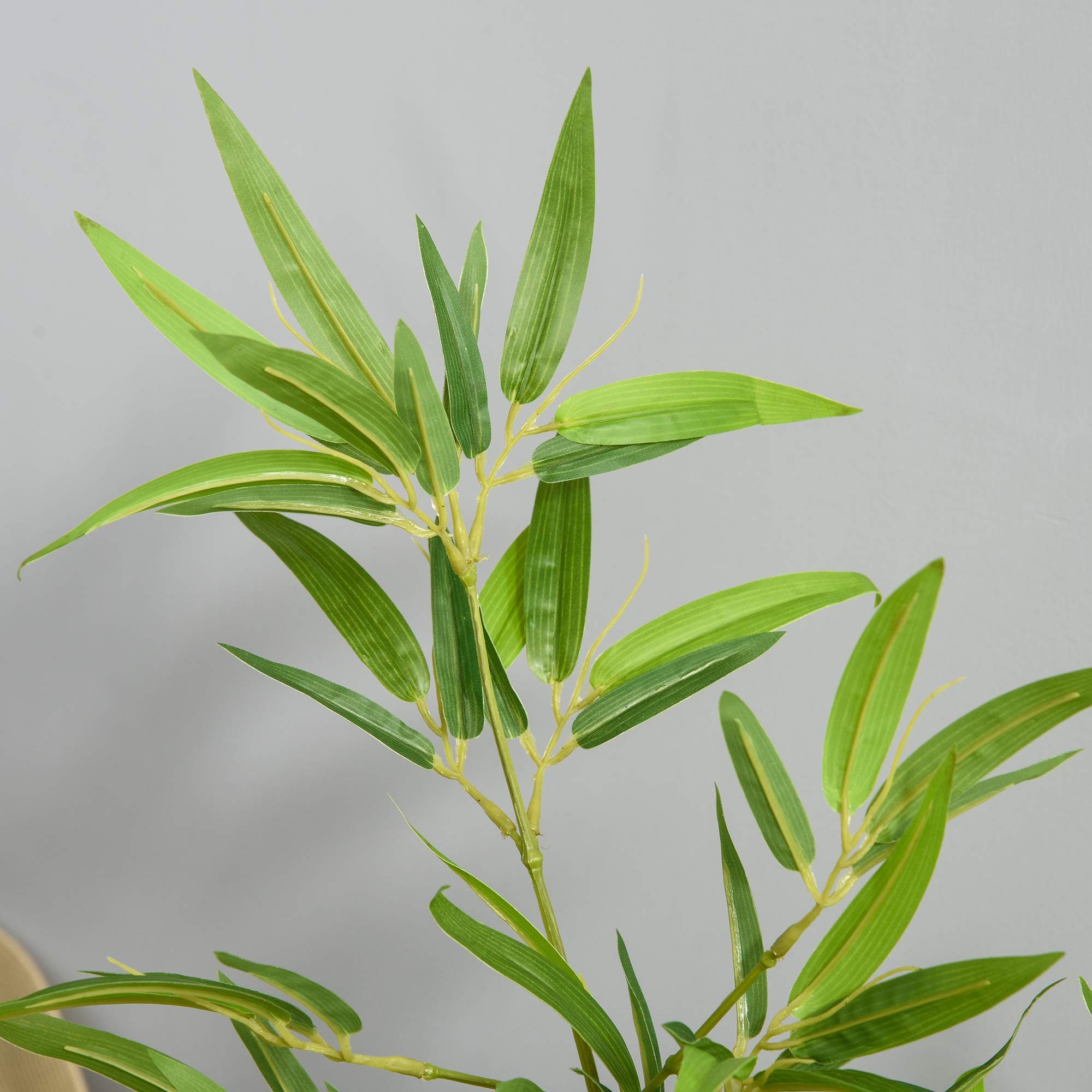 Outsunny Planta Artificial de Bambú 120 cm Árbol Artificial en Maceta Decorativa para Interior Hogar Salón Oficina Ø15,5x120 cm Verde