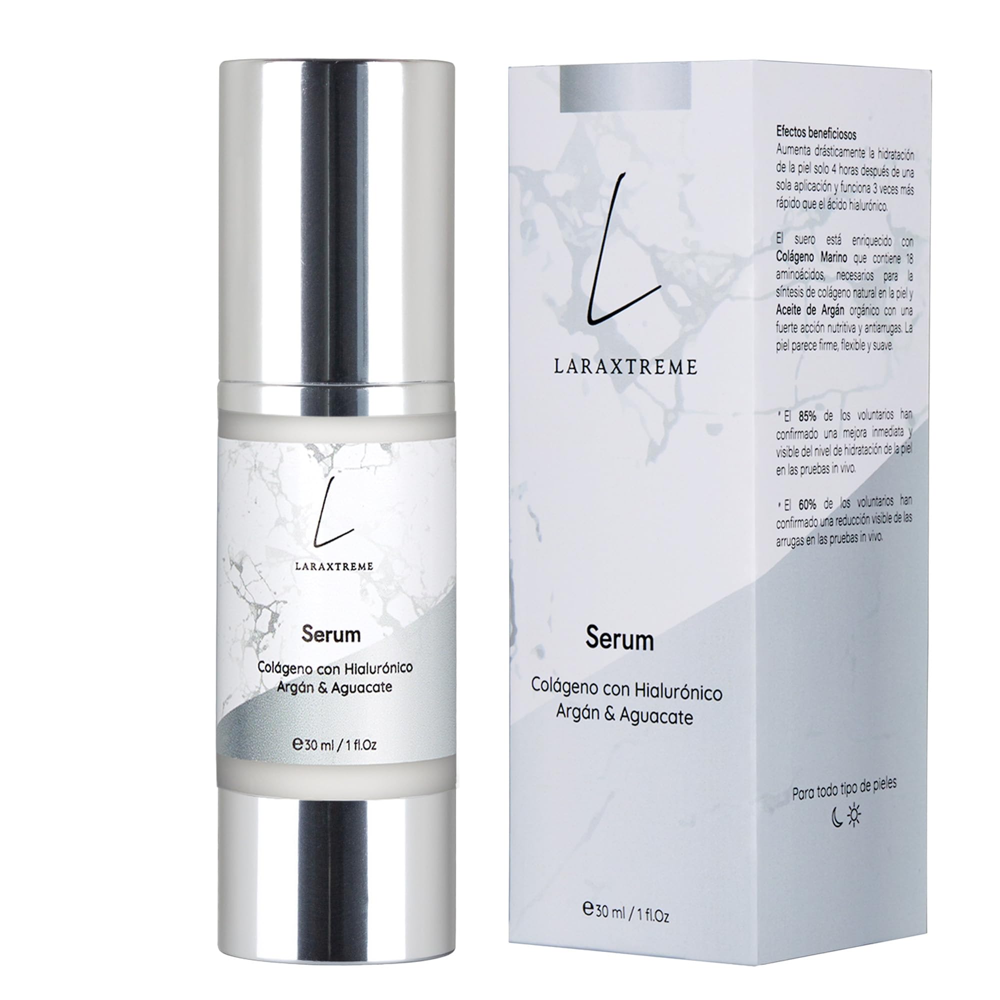 Serum Facial de ÁCIDO HIALURÓNICO y COLAGENO - Acido Hialuronico Serum Facial Mujer - Crema Antiarrugas Mujer Hombre - Serum Acido Hialuronico - Crema Hidratante Facial Mujer con Aceite de Argan