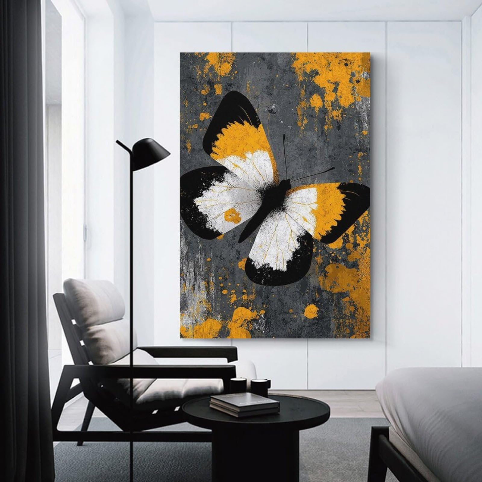 Junmoney Abstract Butterfly Art Room Decor Wall Art 24x36inch(60x90cm), for Bedroom, Guest Room Or Reading Nook, An Easy Wall Refresh for Bedrooms