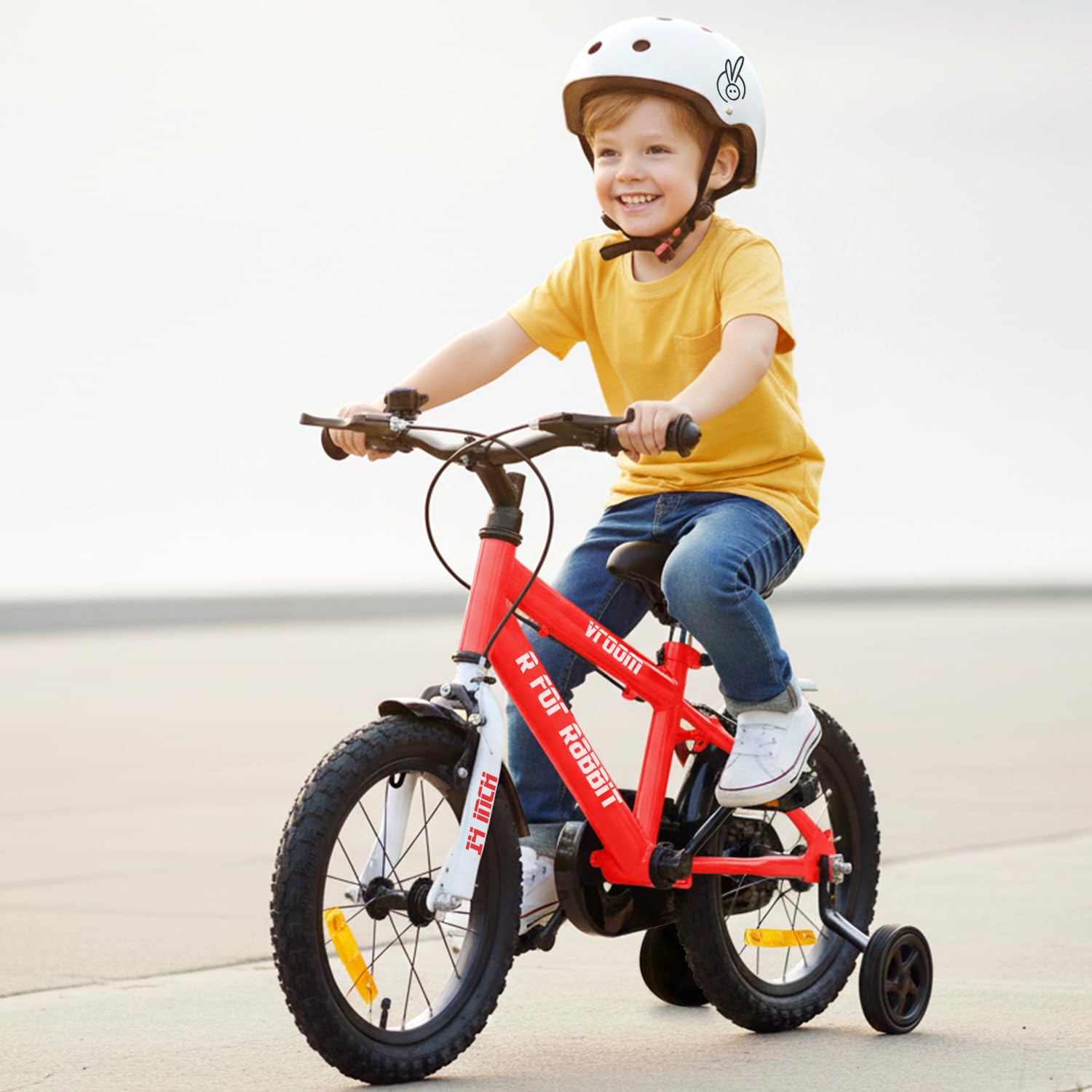 R for Rabbit Vroom Bicycle for Kids Cycle for 3 to 5 Years Boys & Girls 14T Inches | Training Wheels| 90% Installed (Red)-image-21