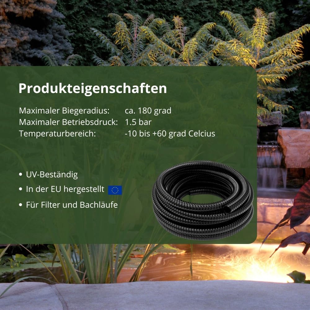 HeRo24 PVC Spiralschlauch 25 mm (1") – 10 m – flexibler Saug- & Förderschlauch mit Hart-PVC Verstärkungsspirale – ideal für Teich, Garten, Pumpen & Filteranlagen