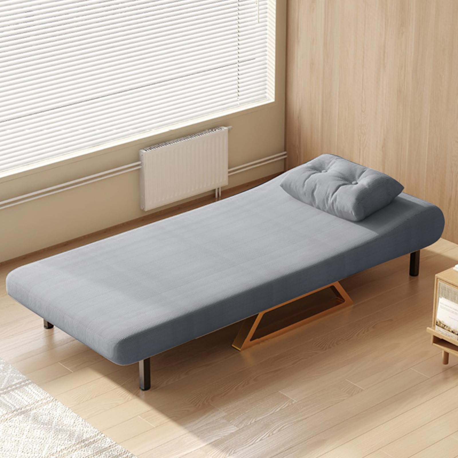 Fotel do spania z funkcją łóżka, sofa do spania z 5-stopniową regulacją oparcia, składana kanapa do salonu, sypialni, małego mieszkania (szary)