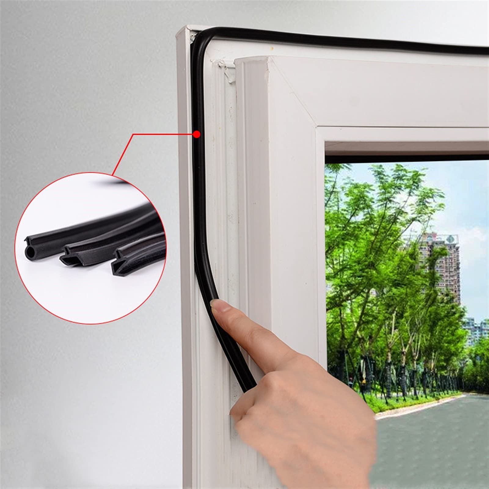 Dichtungsband für Türen Fenster Gummi-Türfenster-Dichtungsstreifen Schalldichter wasserdichte staubdichte Dichtungsbandwetter-Stripplücke Füllerfenster-Hardware (Color : B, Size : 10M)
