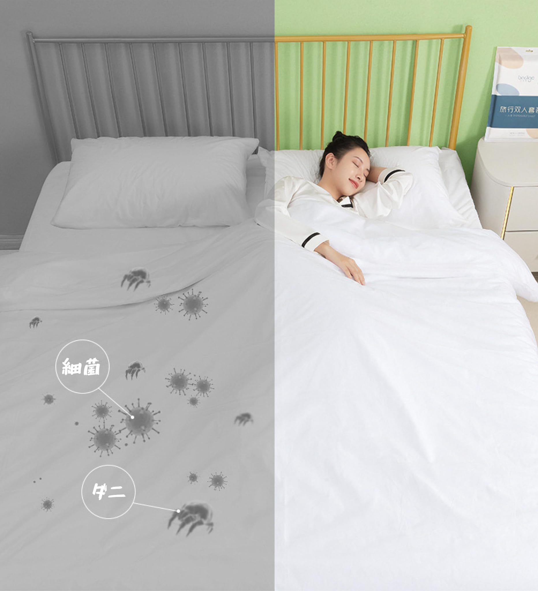 Amazon｜EOROC 使い捨て 寝具カバーセット 枕 + 敷布団 + 掛け布団 3点  