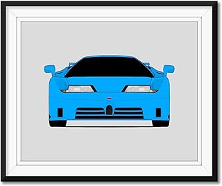 Bugatti EB110 (1991-1995) Inspired Poster Print Wall Art Decor Handmade (Unframed)