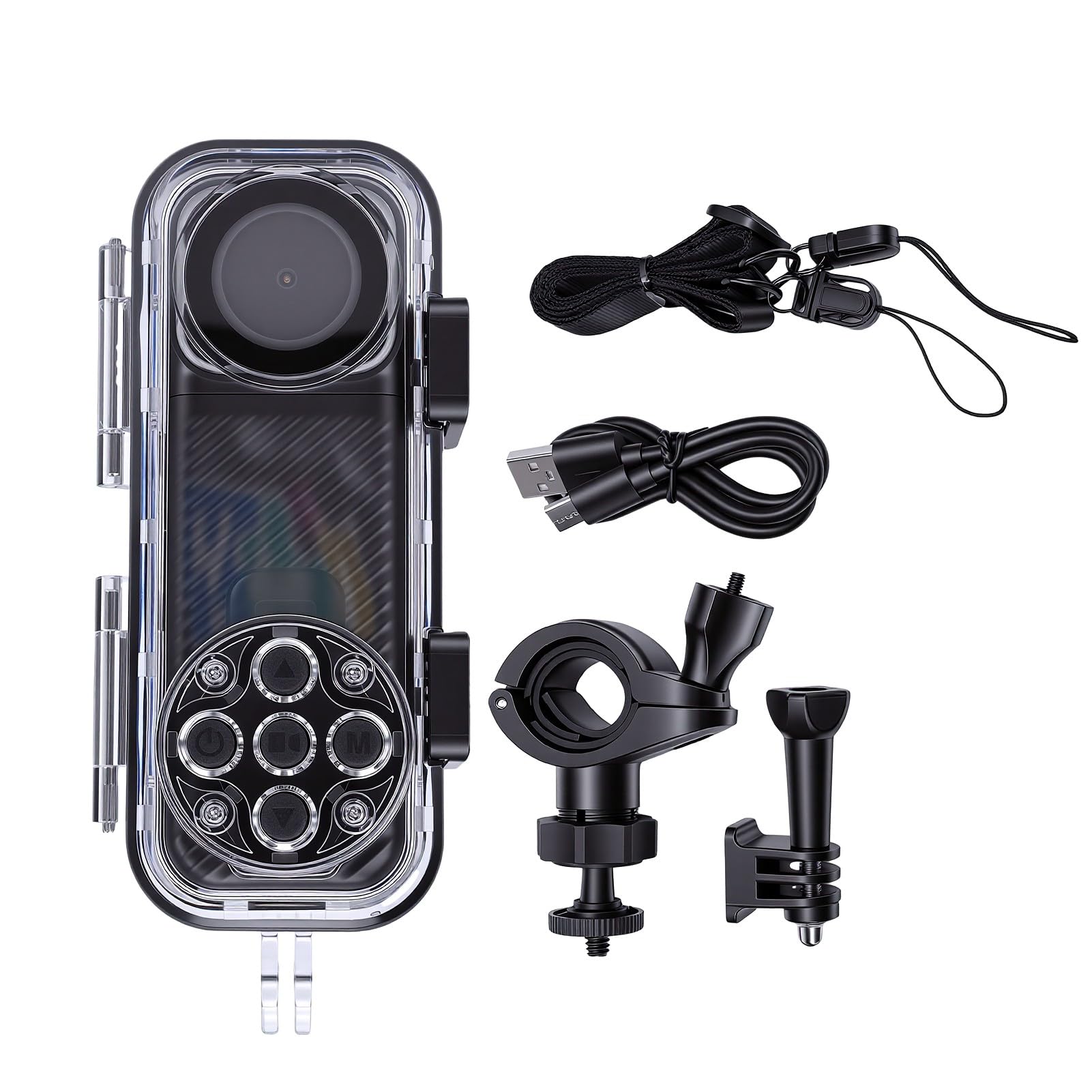Tangxi Videocamera Subacquea 30M Videocamera Vlog 4K, Doppio Obiettivo DV | Stabilizzatore Elettronico Dell'immagine, Obiettivo Grandangolare da 130°, Schermo da 1,53 Pollici, Batteria da 2000 MAh,