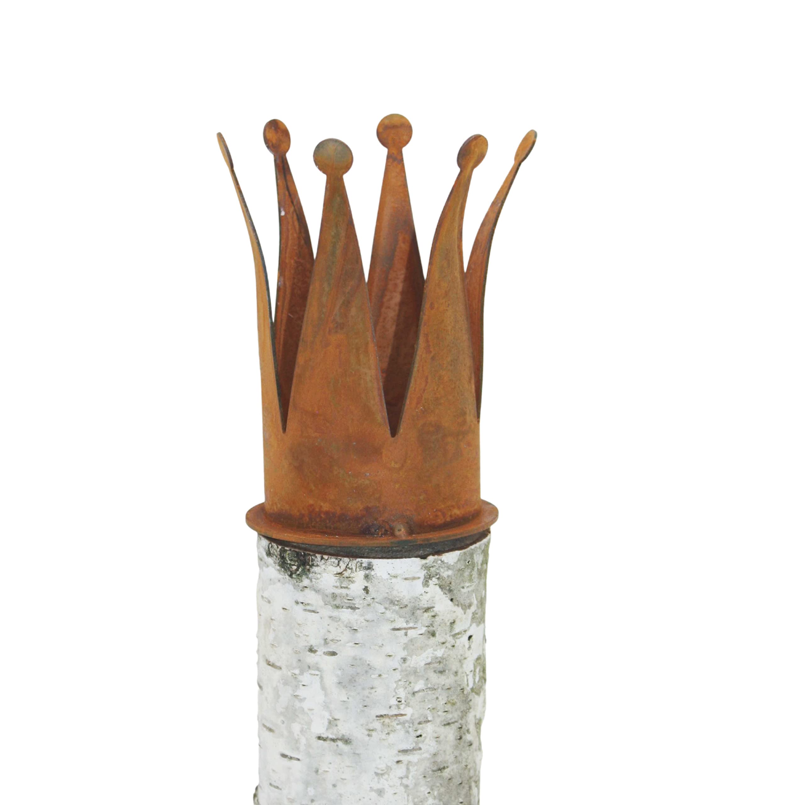 Rostikal 4er Set Teelichthalter Krone Ø 7 cm Edelrost Kerzenhalter Adventskranz Deko Kerzenteller
