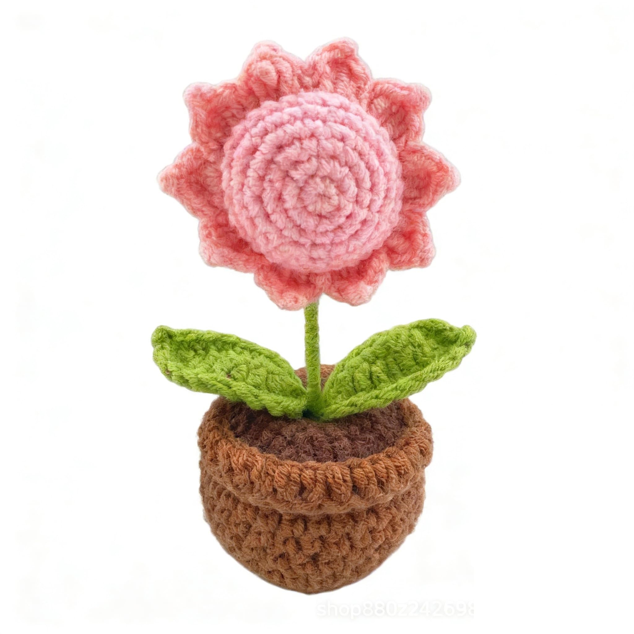 Handmades Positives Sunflowers Crochet, Handmade Knitted Sunflowers, Flower Ornament with Message Cardfor 19