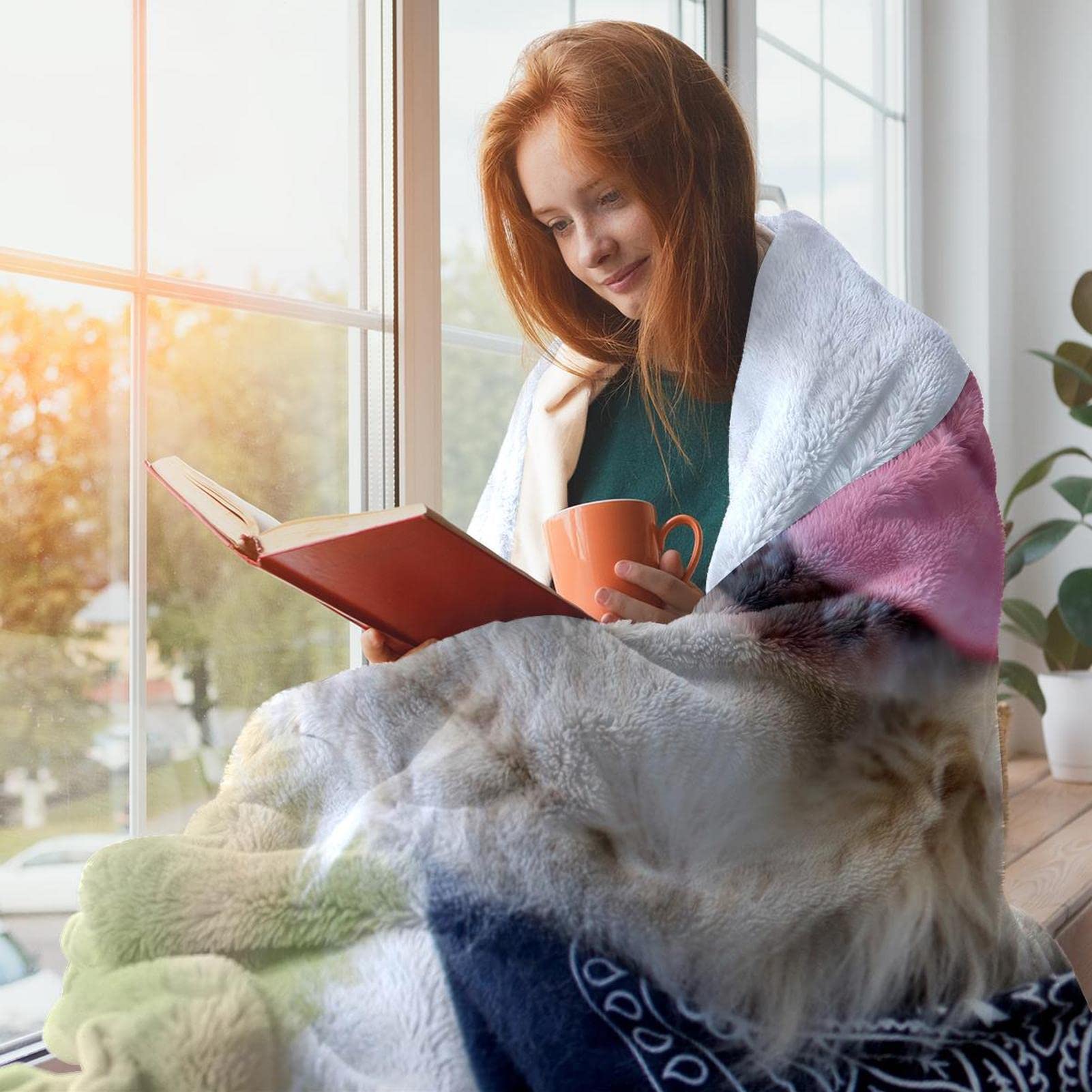 TBOUOBT Couverture Polaire de literie, décorative pour Le Sol du canapé de la Chambre,Golden Retriever Animal Chien Pet
