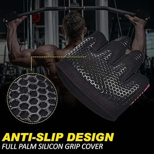 Miniatura 4 de AYRO Guantes de entrenamiento mínimos, guantes de levantamiento de pesas parciales cortos para hombres y mujeres, con protección completa de la