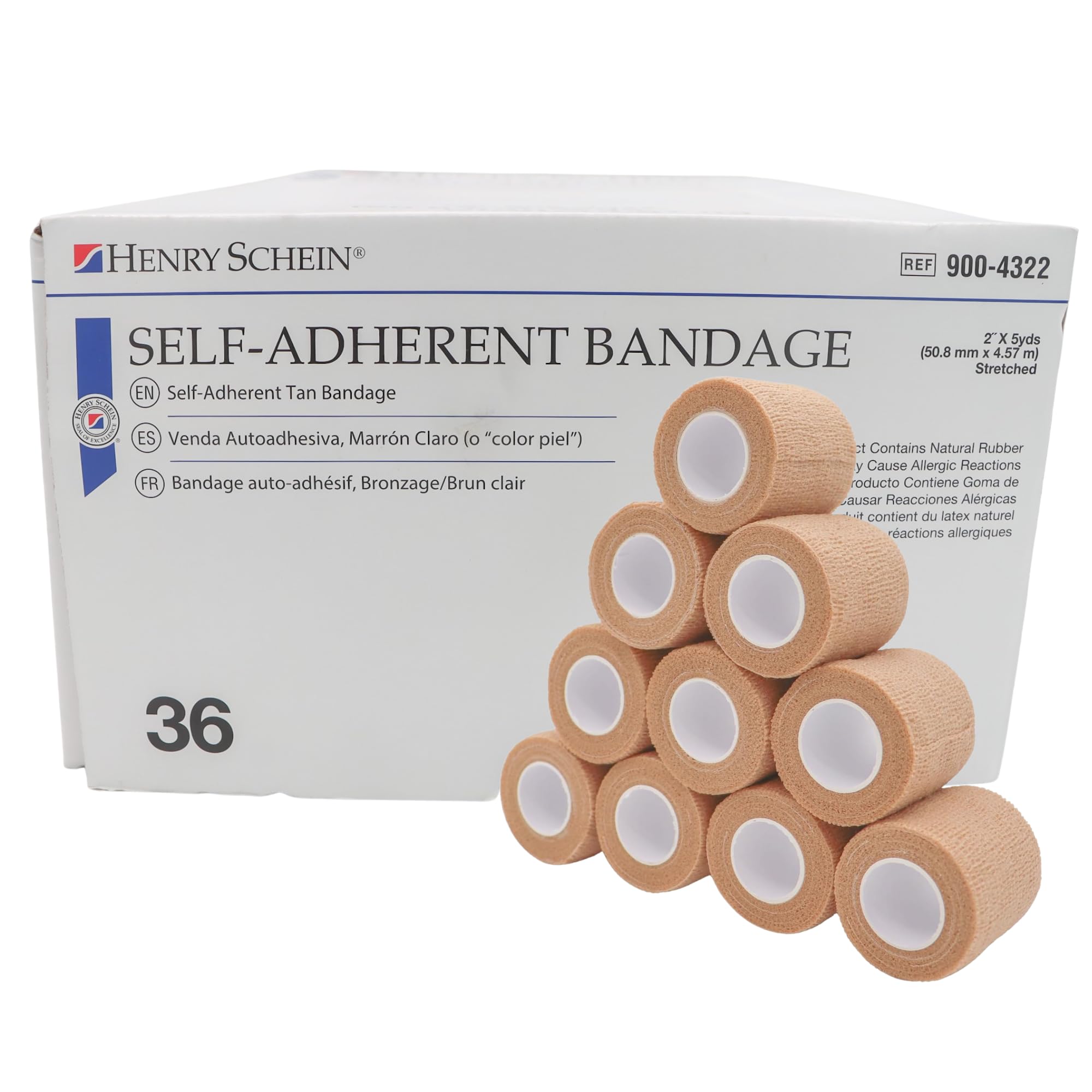 Henry Schein Self-Adherent Bandage, 6" x 5 Yds, Tan, Contains Latex, 12 Ct — Amazon image 11