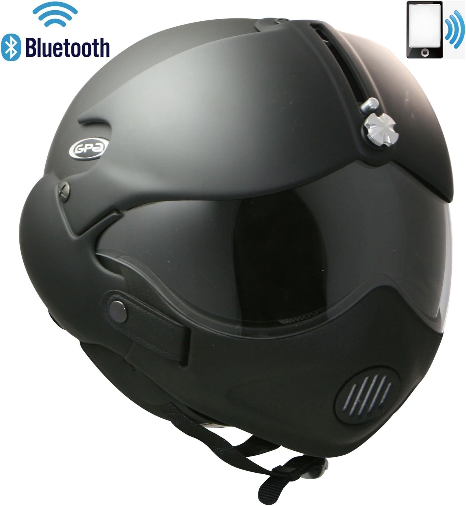 Open face motorcycle helmet gpa tornado bluetooth headset intercom radio phone l