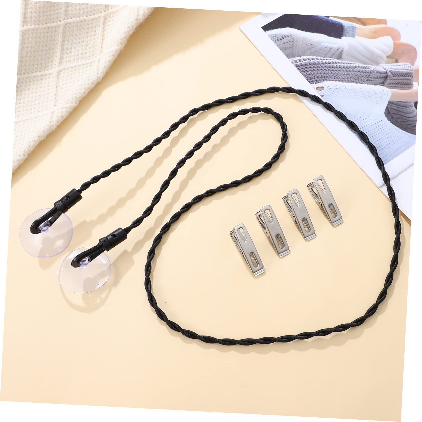 MAGICLULU 6stücke Reise-wäscheständer Einziehbare Wäscheleine Mit Haken Und Saugnäpfen Praktische Wäscheklammern Für Camping Outdoor-aktivitäten Und Unterwegs
