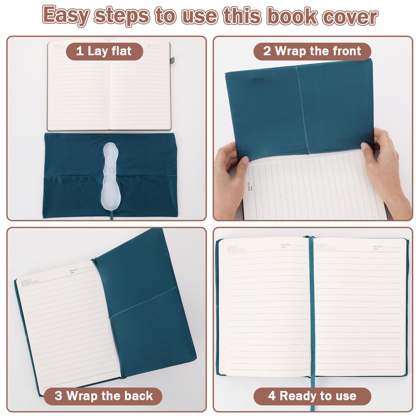 12 copertine in tessuto elasticizzato per libri di testo con copertina rigida, 22,9 x 27,9 cm