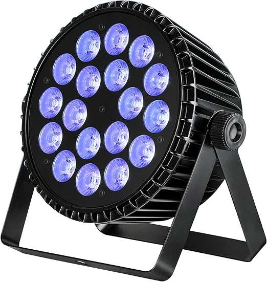 Betopper LED Stage Lights,18 * 18W LED PAR Light,RGB+Lime Green+Amber+UV 6-in-1 High Power Par Can Lighting,DJ Lights Strobe/Wash Uplight,DMX512/Sound Activated for Party Weddings Clubs,1S