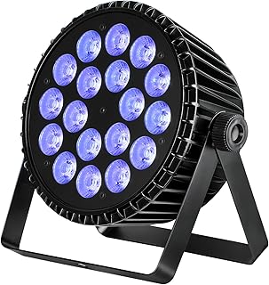 Betopper LED Stage Lights,18 * 18W LED PAR Light,RGB+Lime Green+Amber+UV 6-in-1 High Power Par Can Lighting,DJ Lights Strobe/Wash Uplight,DMX512/Sound Activated for Party Weddings Clubs,1S