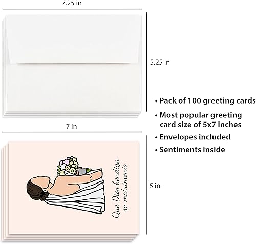 Miniatura 5 de Tarjeta de Boda Cristiana ara Tarjeta de Boda Tarjeta de Matrimonio de Boda Cristiana, Regalo Cristiano para Bodas (Pack of 100)