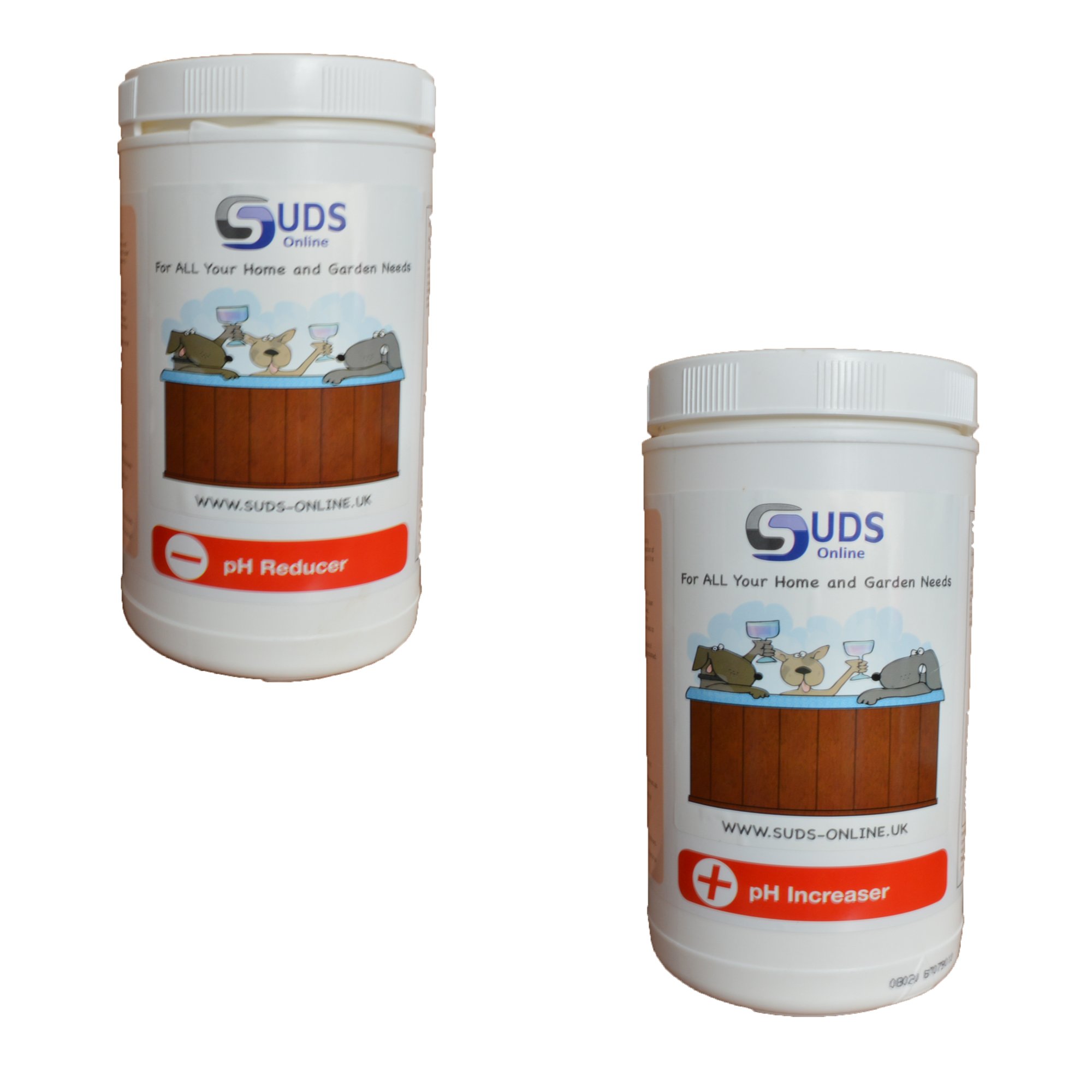 Suds-Online "Ph Bundle" 1Kg Ph+ Plus And 1.5Kg Ph- Minus Hot Tub Swimming Pool Tubs Spa