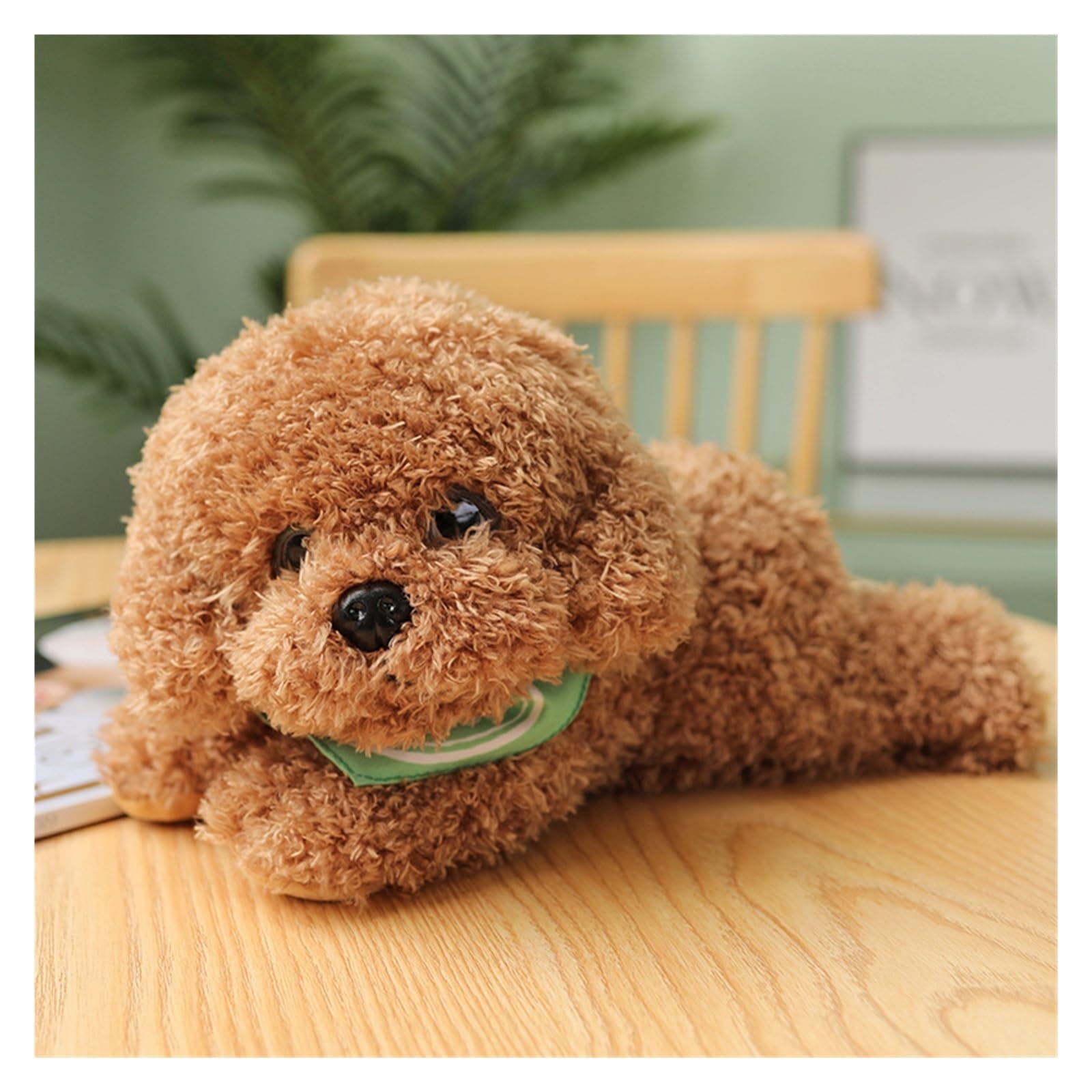TOPLITHE Teddy Dog Plush, Simulation Puppy Stuffed Animals Furry Huggable Plushie Pillow Gift for Boys Girls Home Decor(Brown,38CM/15IN)