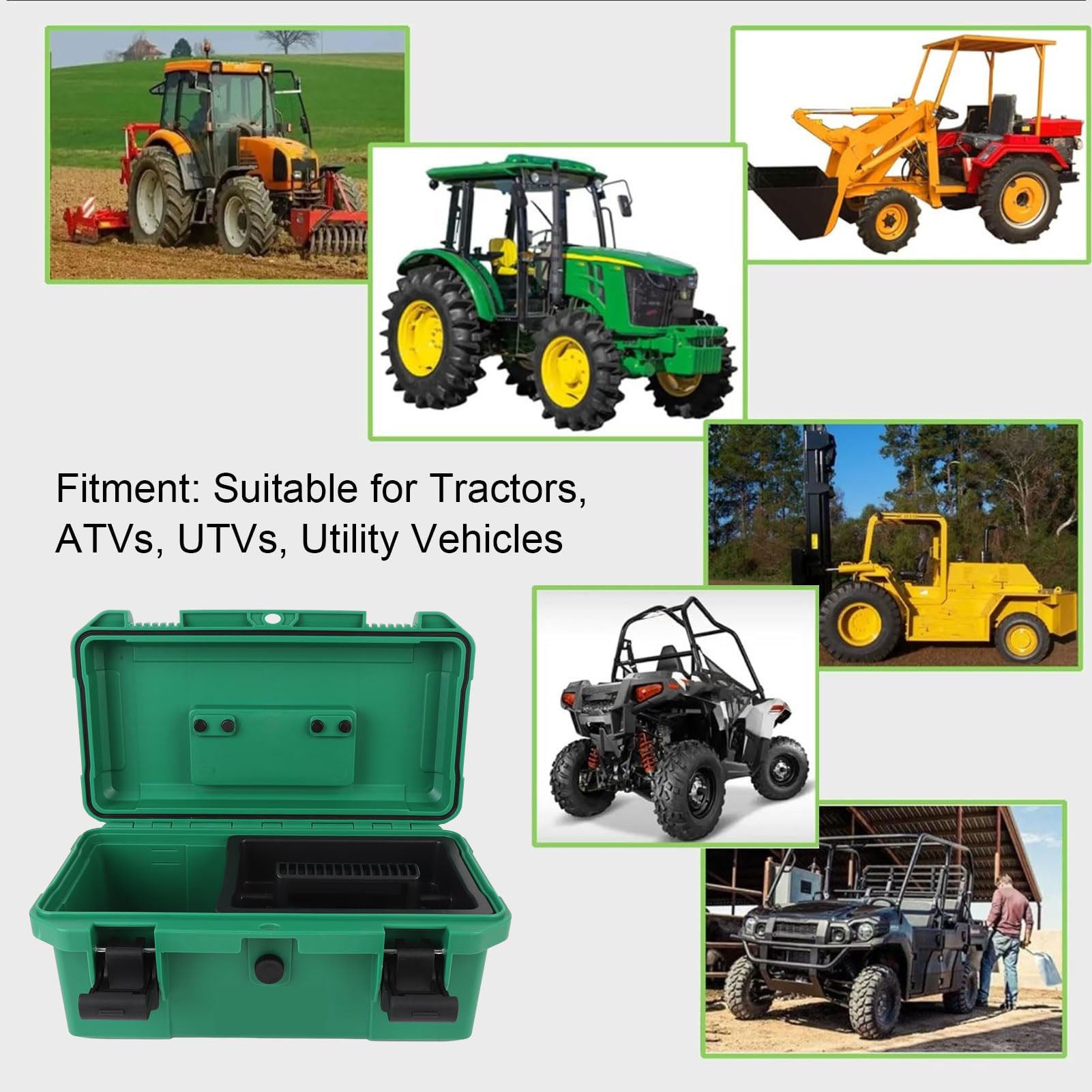 Wasserfeste tragbare Werkzeugkasten Universal Small Utility Vehicle Toolbox mit abnehmbaren Innenschalen haltbarer PP -Material für ATV -UTV -Traktoren 14 x 7 x 6 Zoll