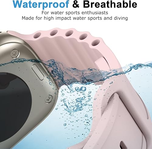 Miniatura 4 de Correas de silicona de océano compatibles con Apple Watch Band Ultra de 1.929 in 1.772 in 1.732 in 1.614 in 1.496 in 1.575 in 1.654 in para mujeres