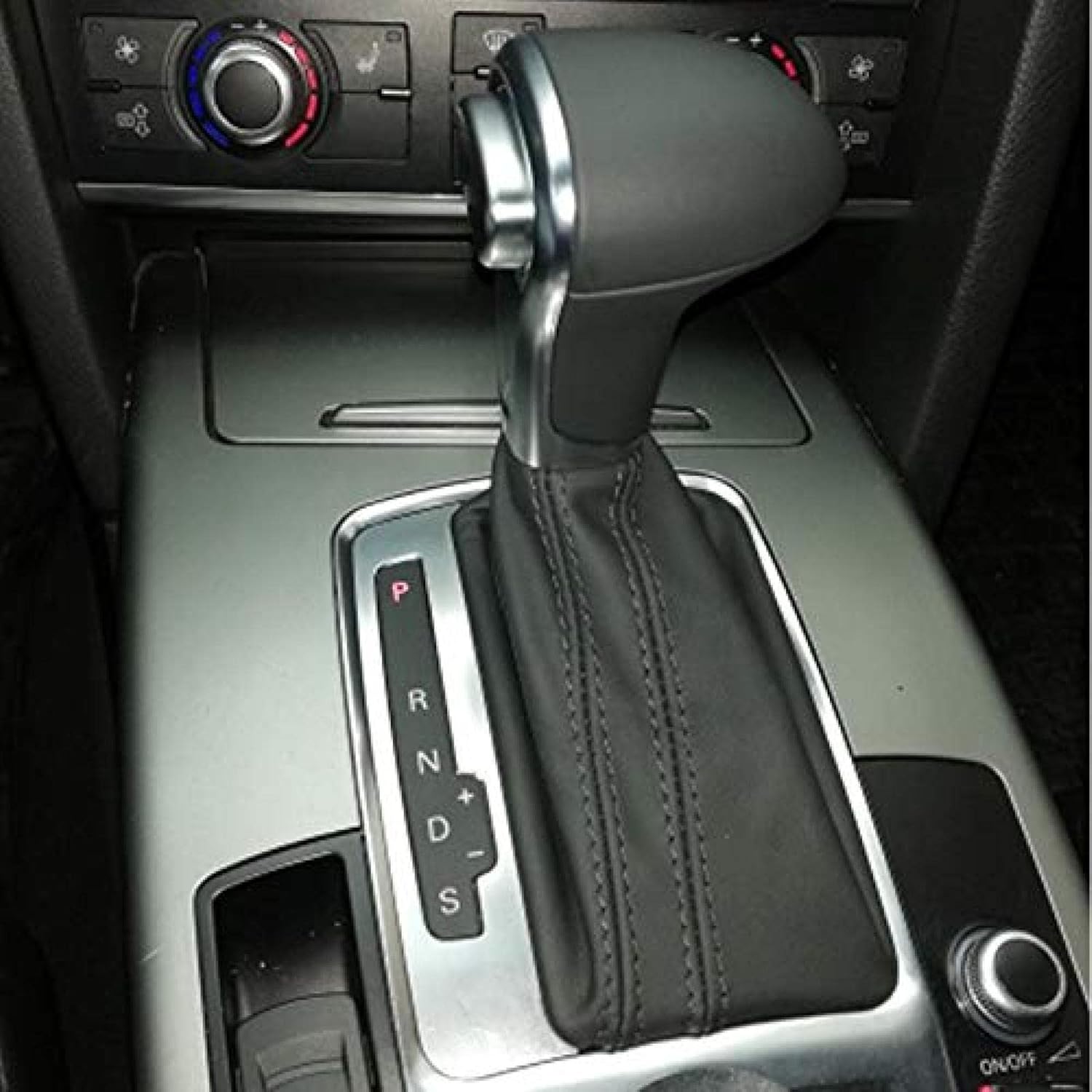 Car Gear Shift Knob Fit,Replacement for Audi A4 A5 A6 Q5 Q7 B8 Car Gear Shift Knob Stick Shifter Leather Gaiter Boot Cover
