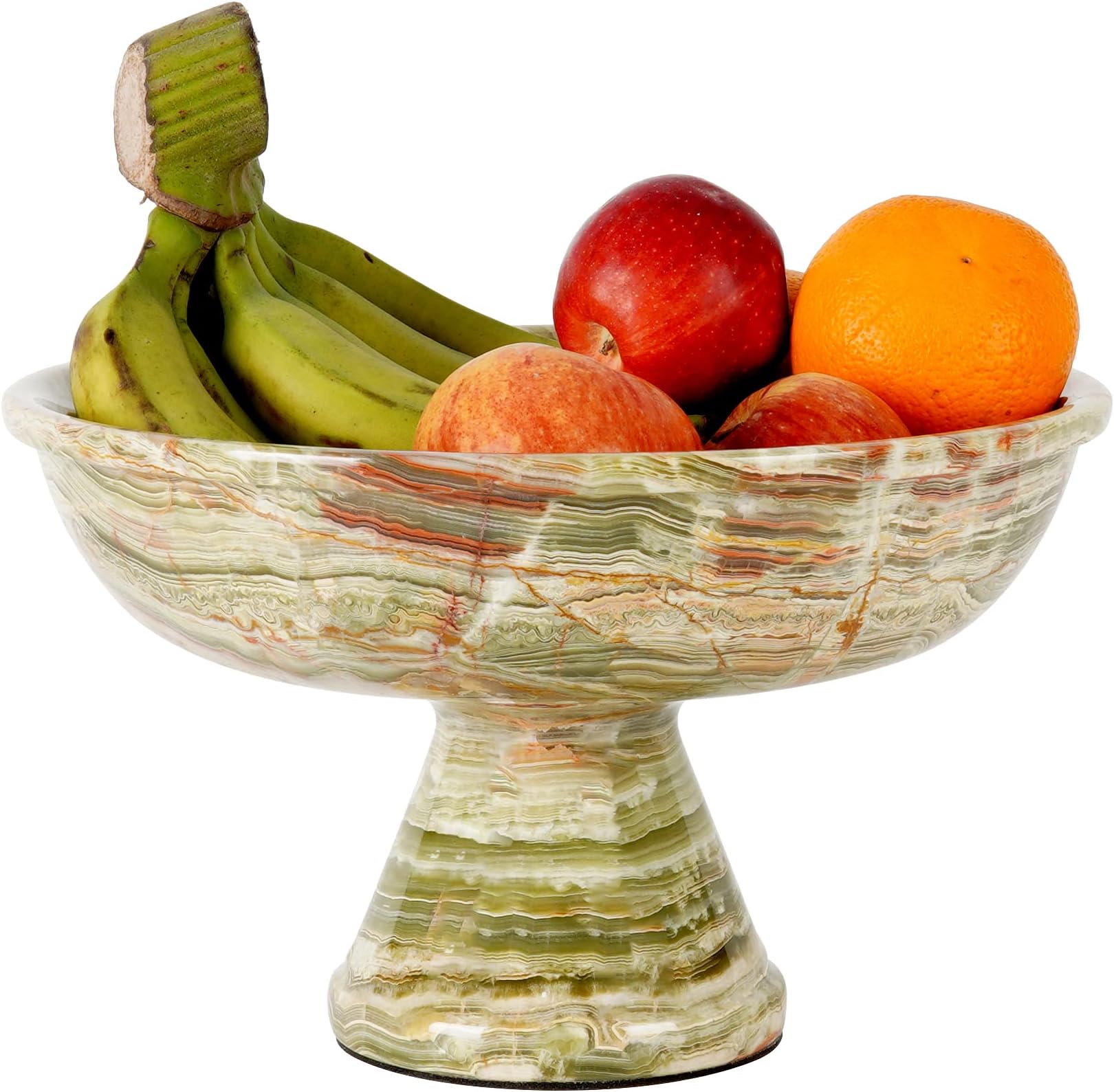 Radicaln Marble Fruit Bowl Green Onyx 12" Handmade Kitchen Table Bowl – Dining Fruit Holder, Decorative Bowl, Fruit Dish, Salad & Vegetable Storage for Kitchen Counter