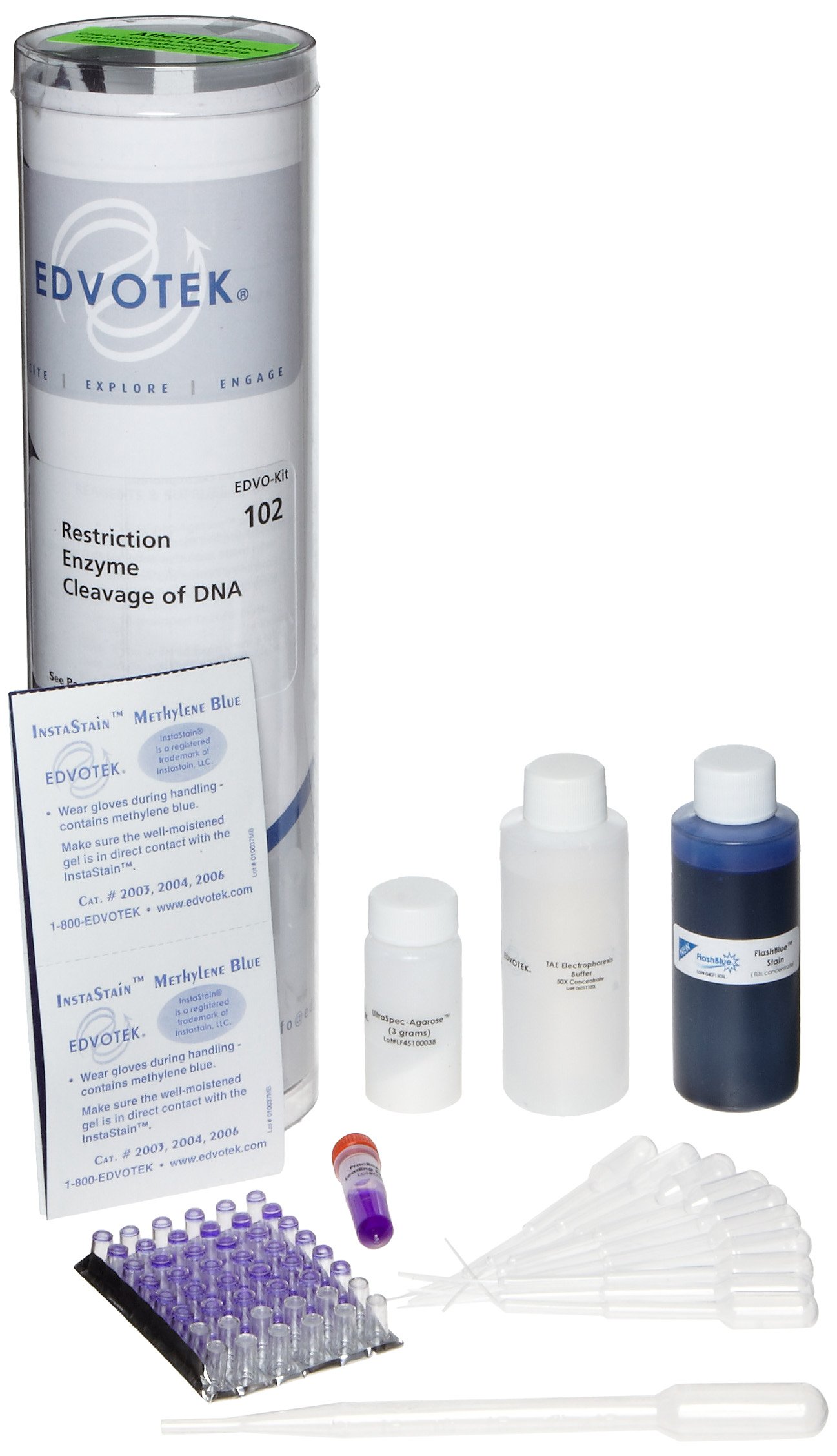 Edvotek 102 Restriction Enzyme Cleavage Patterns of DNA, for 8 Gels