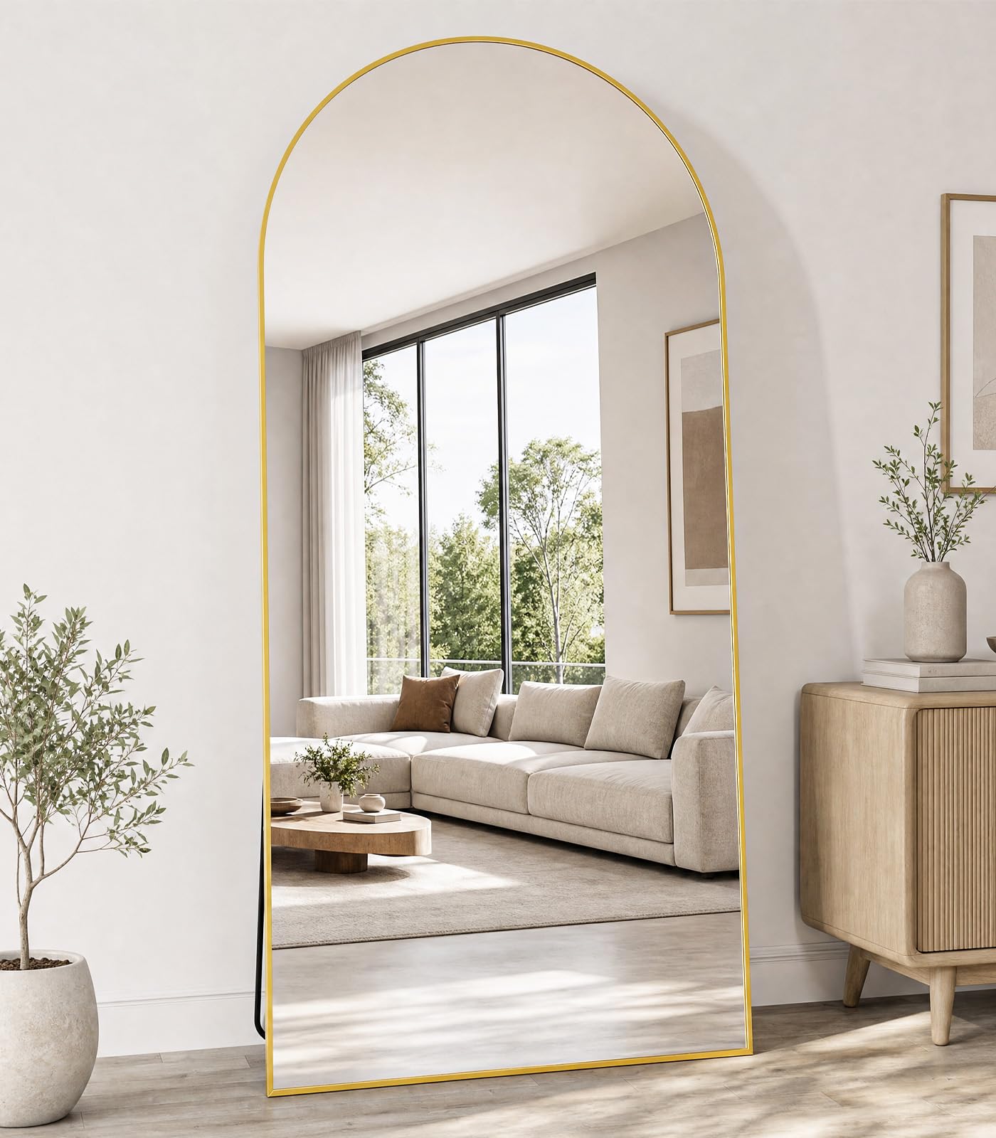 Koonmi 71x28 Arched Full Length Mirror, Floor Mirror with Stand