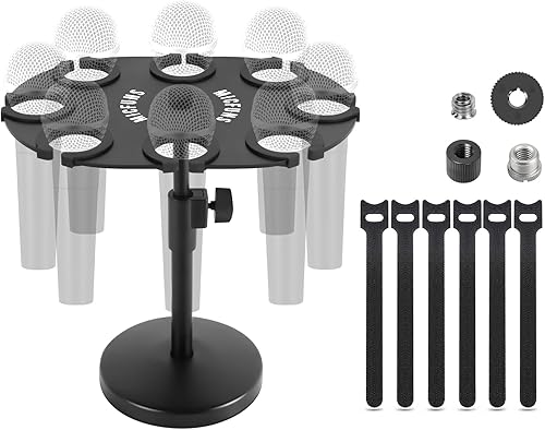 Miniatura 9 de TM100 Soporte para micrófono múltiple para soporte de micrófono, accesorio de bandeja cuadrada con capacidad para hasta 8 micrófonos en el escenario