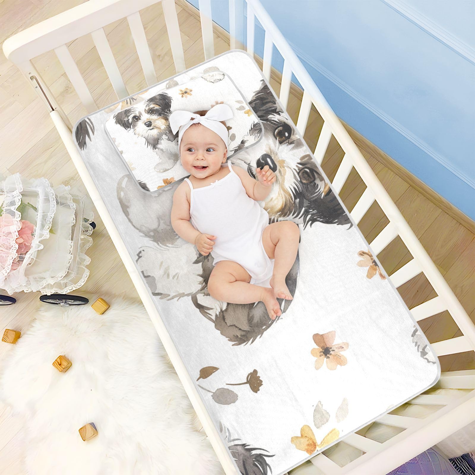 Coprimaterasso rinfrescante per bambini, 71,1 x 132,1 cm, riutilizzabile, lavabile per neonati e bambini